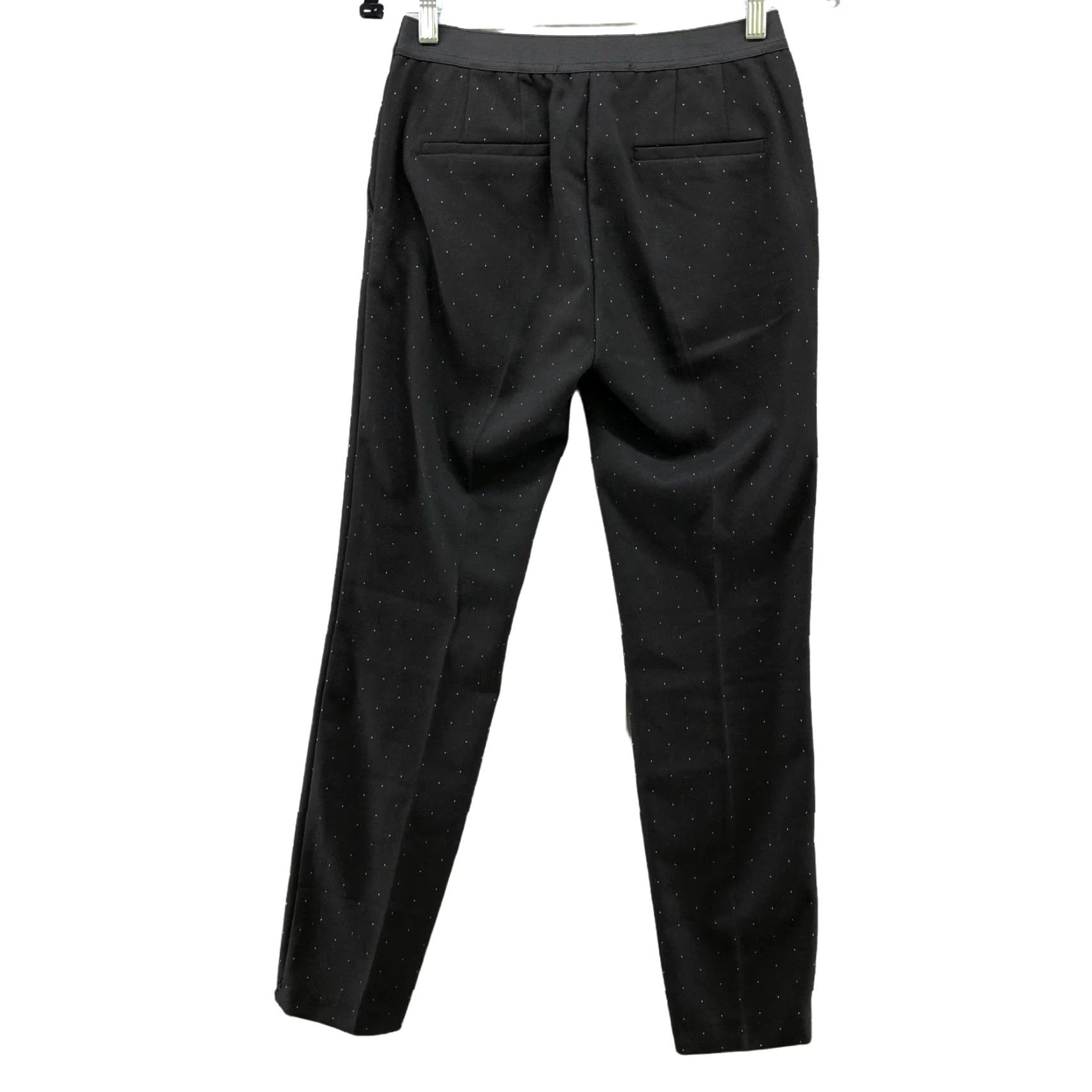 Zara Zara Dress Pants Womens S Black Polka Dot Slim Straight Leg Mid Rise Comfort Waist Dress Pants Women Size 28" / US 6 / IT 42 - 2 Thumbnail