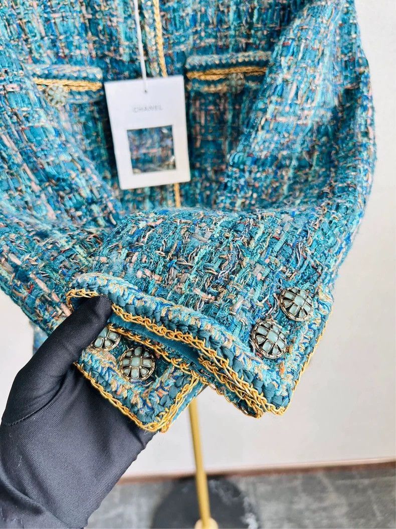 Chanel Chanel Egyptian series peacock blue and green coat Size XS / US 0-2 / IT 36-38 - 4 Thumbnail