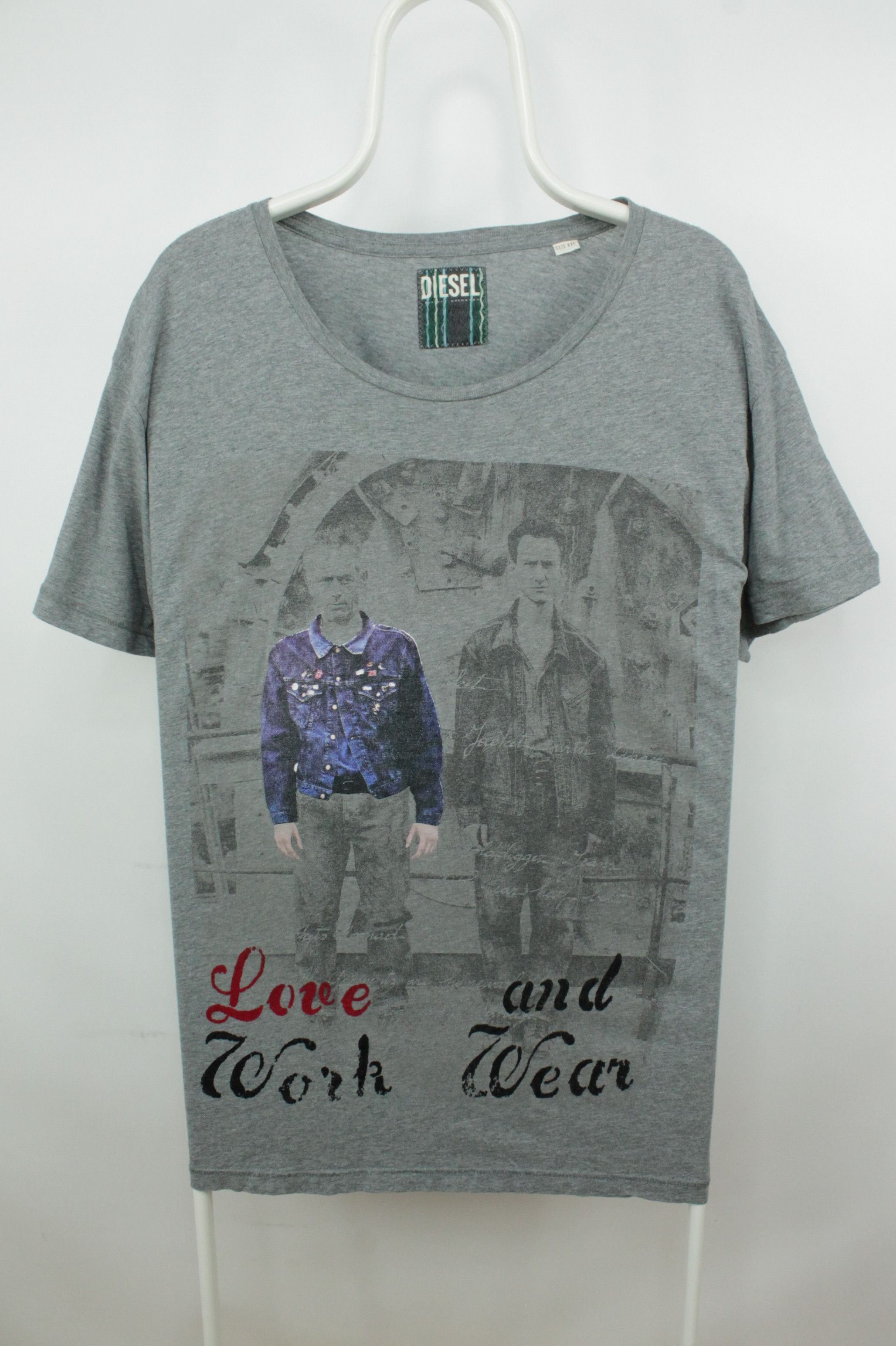 Diesel Vintage Diesel Round Neck Anthracite Cotton T-Shirt Size US XXL / EU 58 / 5 - 1 Thumbnail
