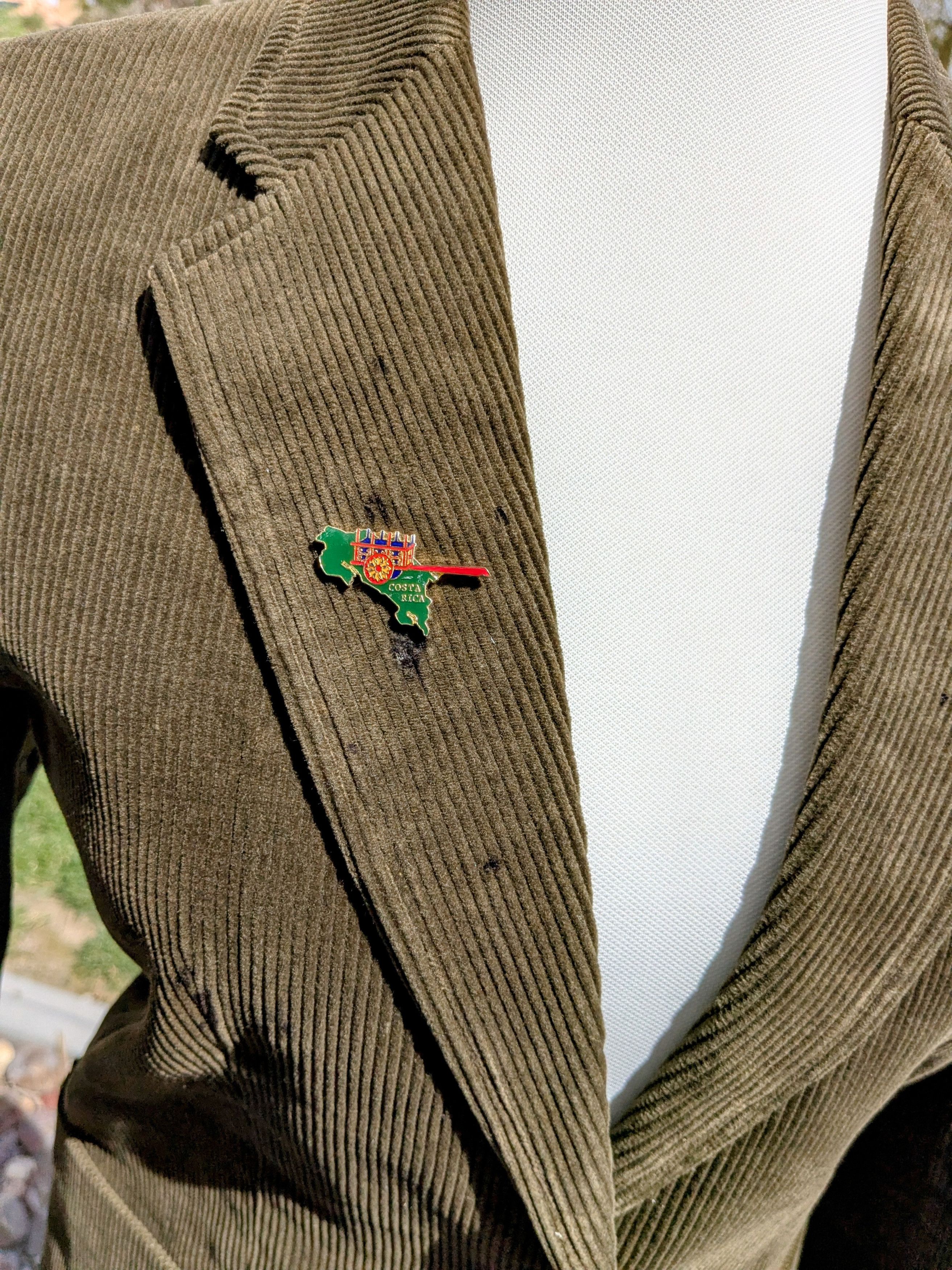 Vintage VTG Ladies New Yorker Corduroy Damaged Blazer w/Pin Coat Size M / US 6-8 / IT 42-44 - 7 Thumbnail