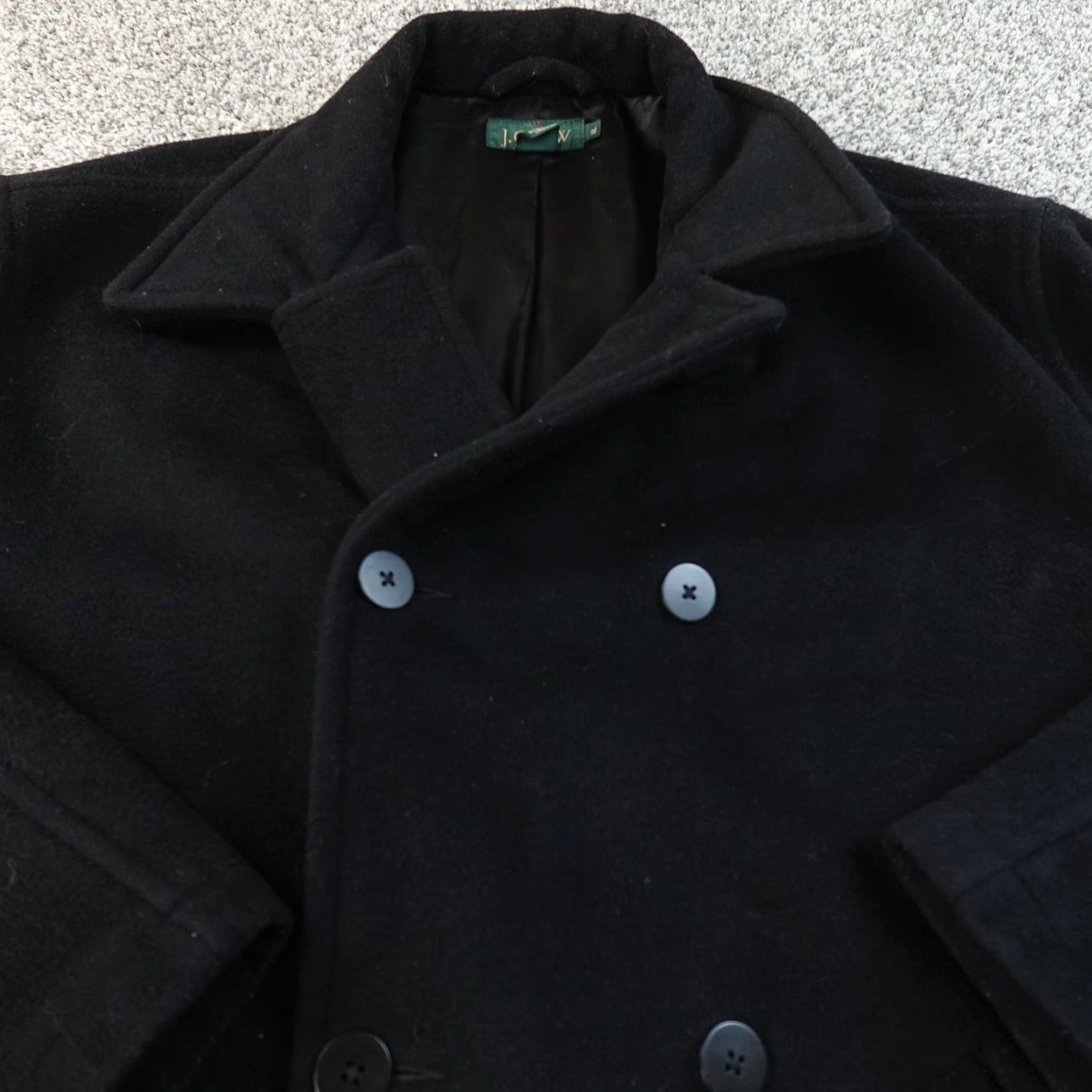 J.Crew VINTAGE J.Crew Jacket Coat Mens XL Black Wool Double Breasted Pea Coat Classic Nautical Preppy Size US XL / EU 56 / 4 - 3 Thumbnail