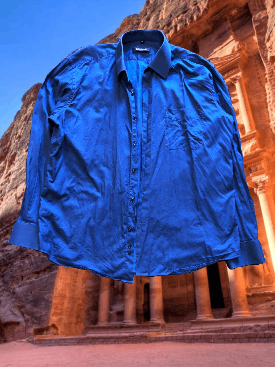 Balmain crazy Y2K blue shirt luxury Balmain Vintage size XL Size US XL / EU 56 / 4 - 1 Thumbnail