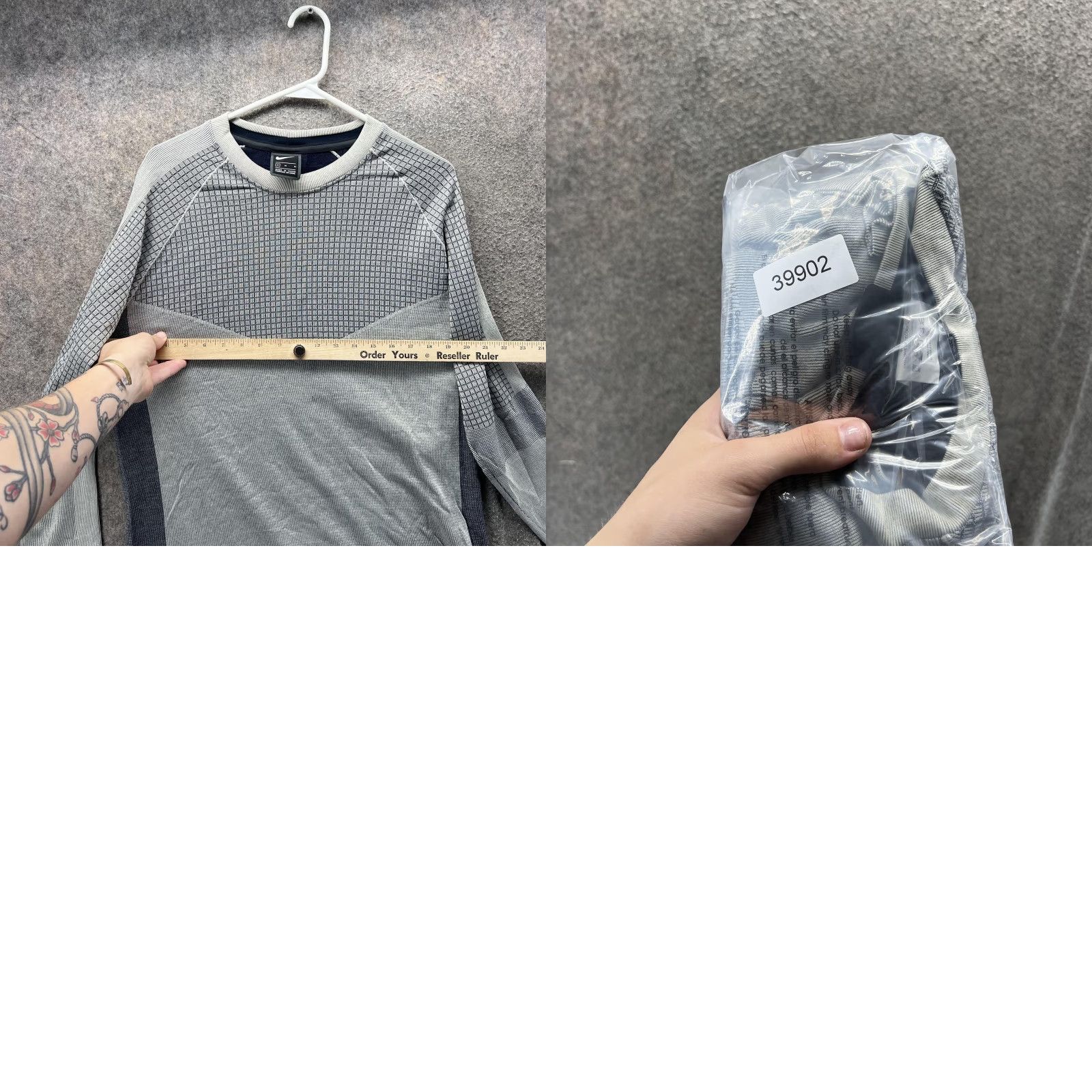 Nike Nike Tech Shirt Mens Medium Gray Long Sleeve Raglan Geometric Performance Size US M / EU 48-50 / 2 - 8 Thumbnail