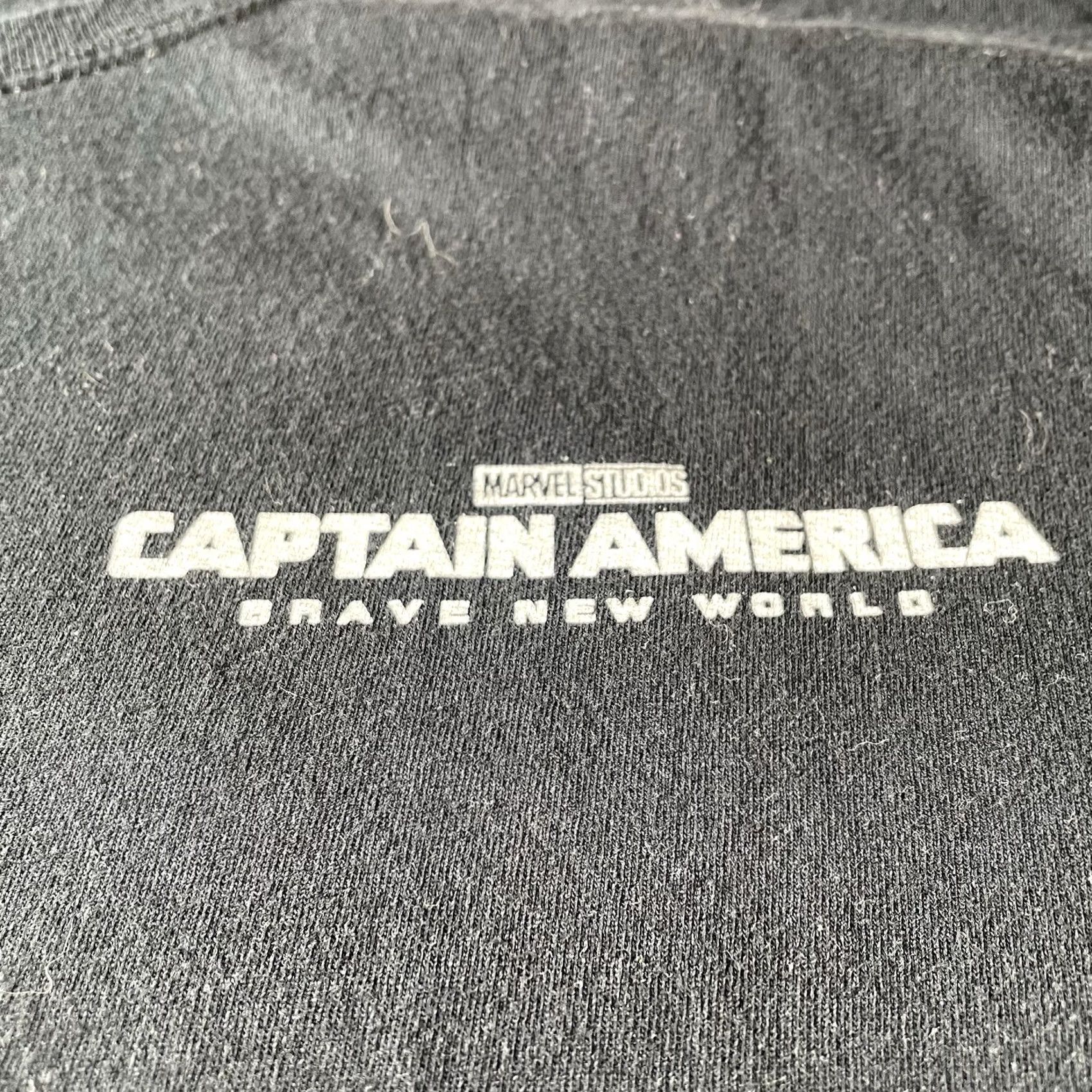 Vintage Captain America Brave New World Shirt 3XL Avengers Marvel Studios Cast VFX Crew Shirt Mens Black Cotton Crew Neck T-Shirt M & M 2010s Size US XXL / EU 58 / 5 - 5 Thumbnail