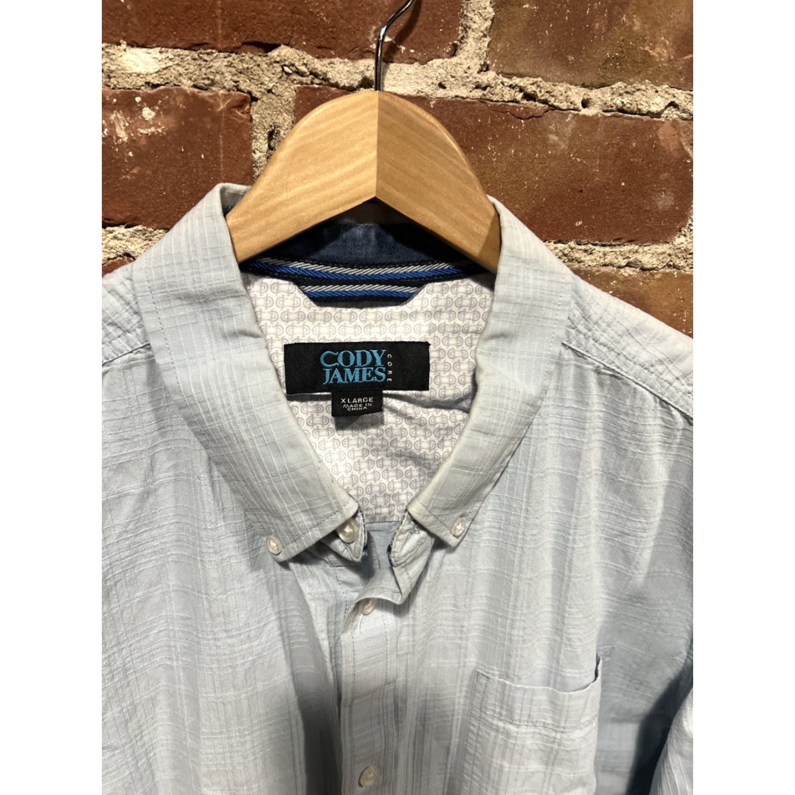 Cody James Cody James Core Shirt Men's XL Button-Up Long Sleeve Blue Casual Check Pattern Knit Cotton-Polyester Size US XL / EU 56 / 4 - 2 Thumbnail