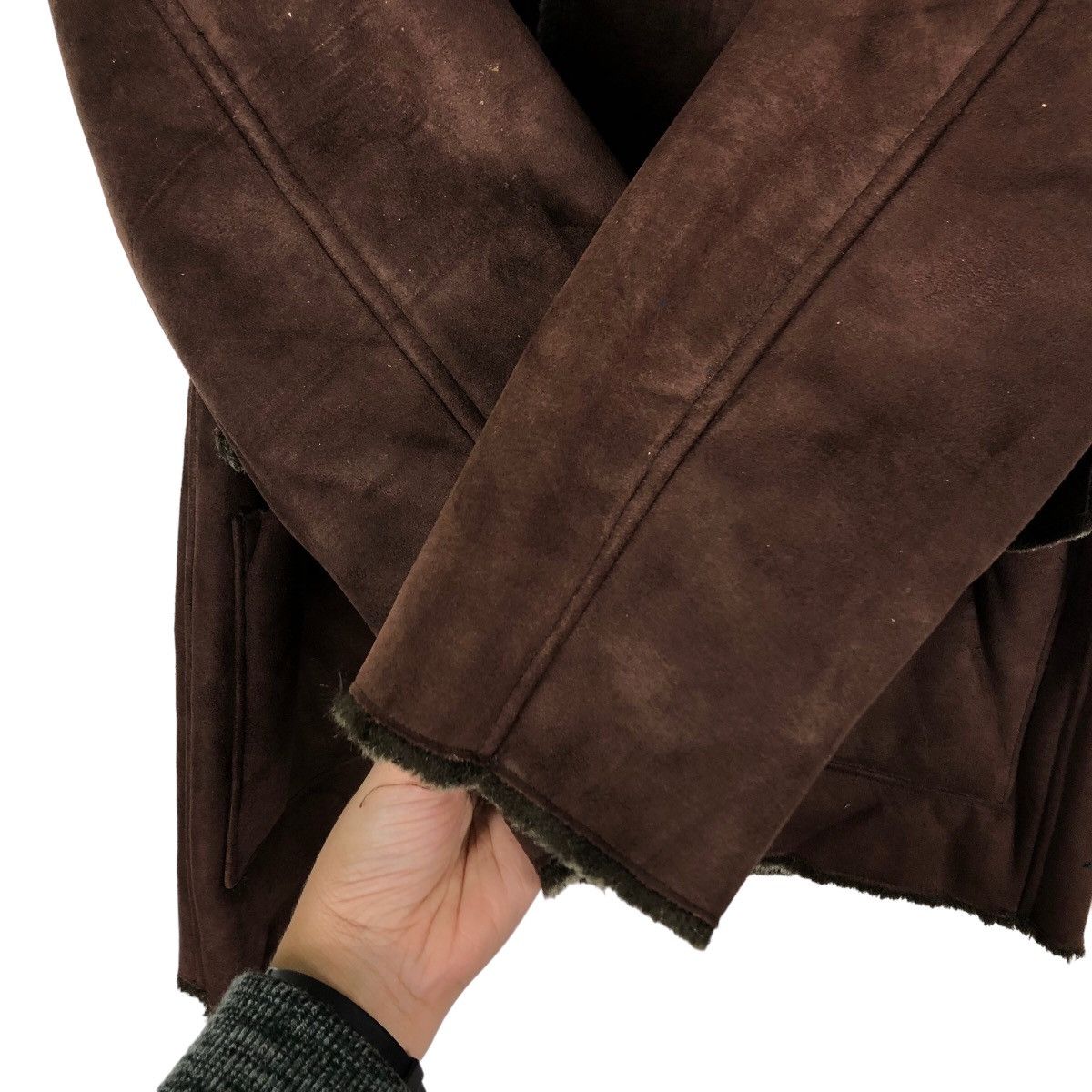 Japanese Brand 🔥90’s Suede Mink Fur Lining Jacket Cox Issey Miyake Japan Size US M / EU 48-50 / 2 - 12 Thumbnail