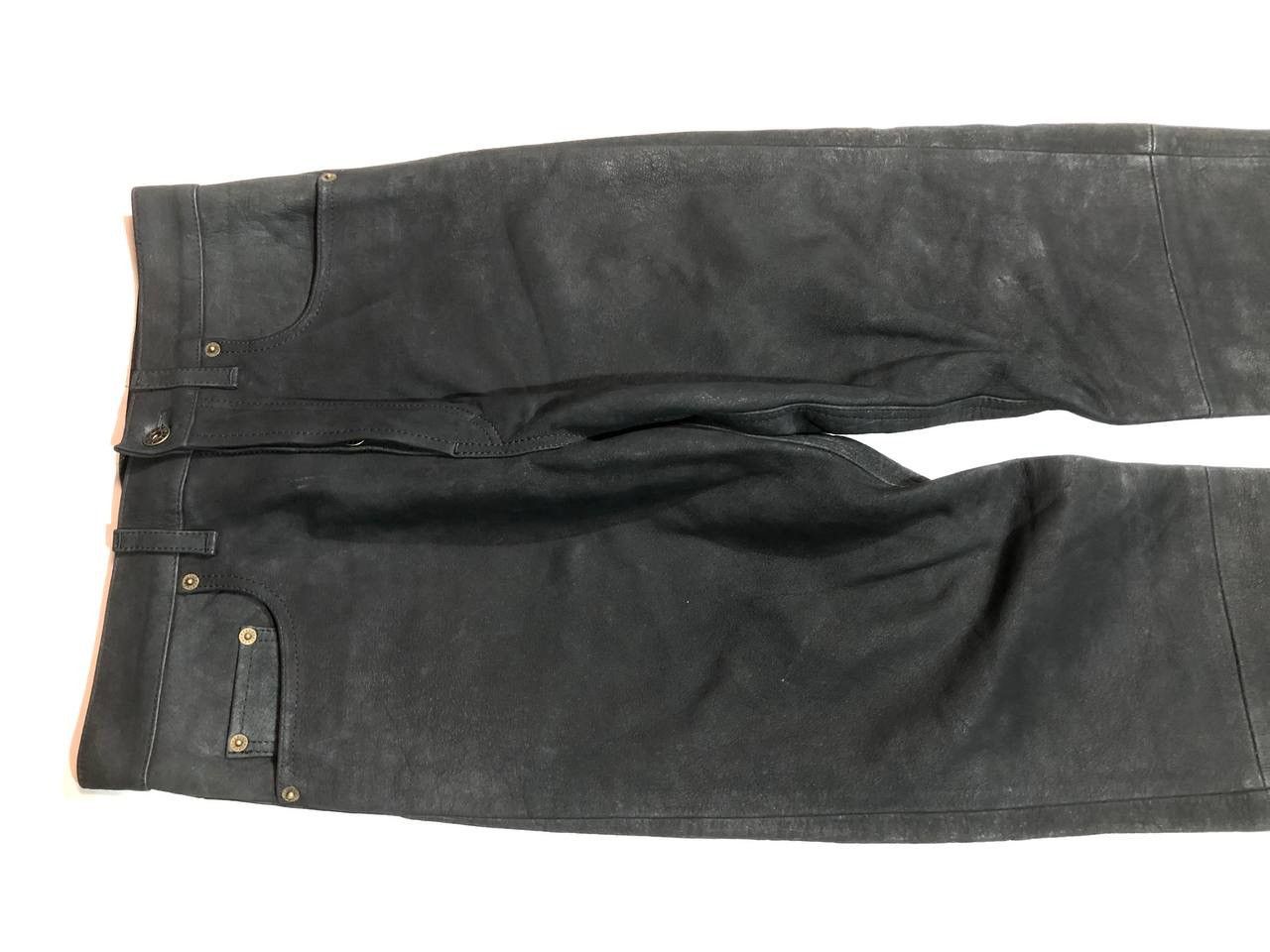 Vintage Enjoy Vintage Rare Moto Biker Leather Pants Size US 29 - 8 Thumbnail