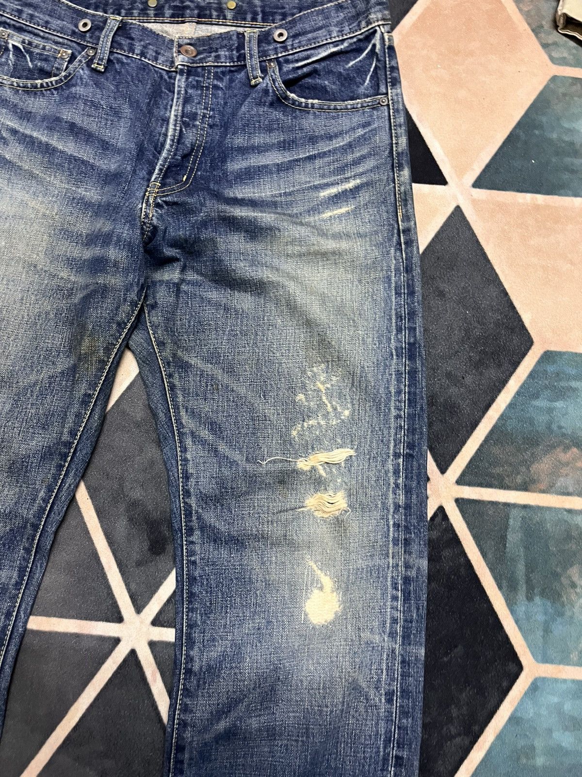Japanese Brand journal standard distressed selvedge vintage big e style Size US 32 / EU 48 - 7 Thumbnail
