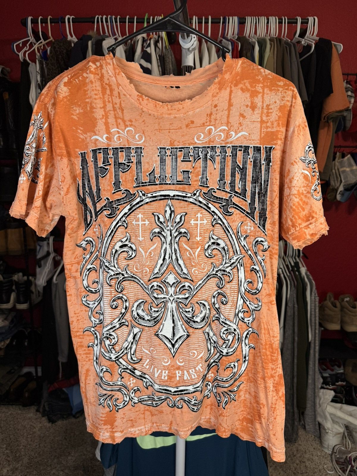 Affliction Distressed Affliction Vintage Thrashed Reversible Tee Size US M / EU 48-50 / 2 - 1 Thumbnail