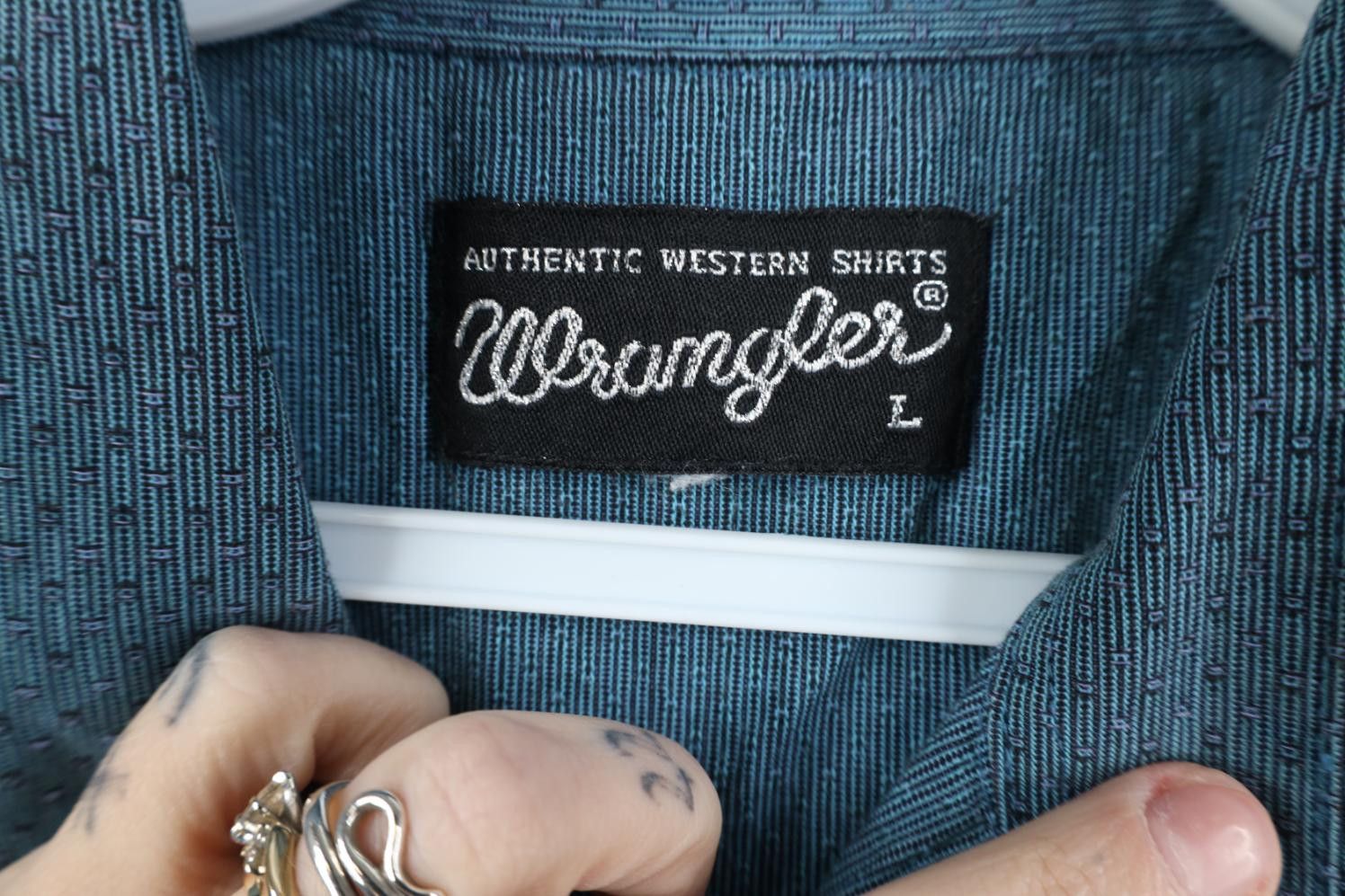 Wrangler Vintage 90s Wrangler Dot Cowboy Western Snap Button Shirt Size US L / EU 52-54 / 3 - 8 Thumbnail