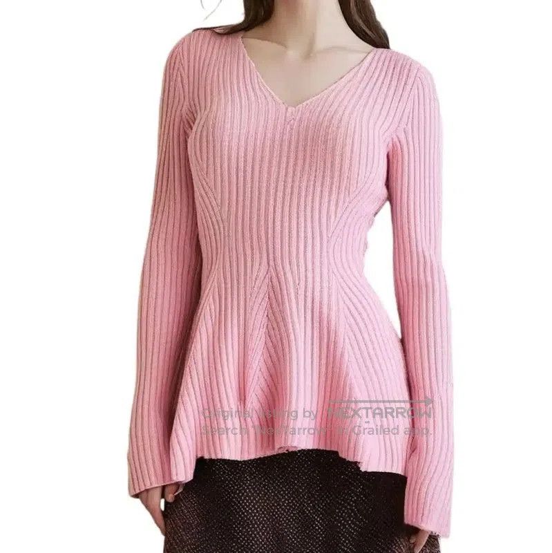 Dior Dior Pink Wool Long Sleeve Knit Top . Size S / US 4 / IT 40 - 1 Thumbnail
