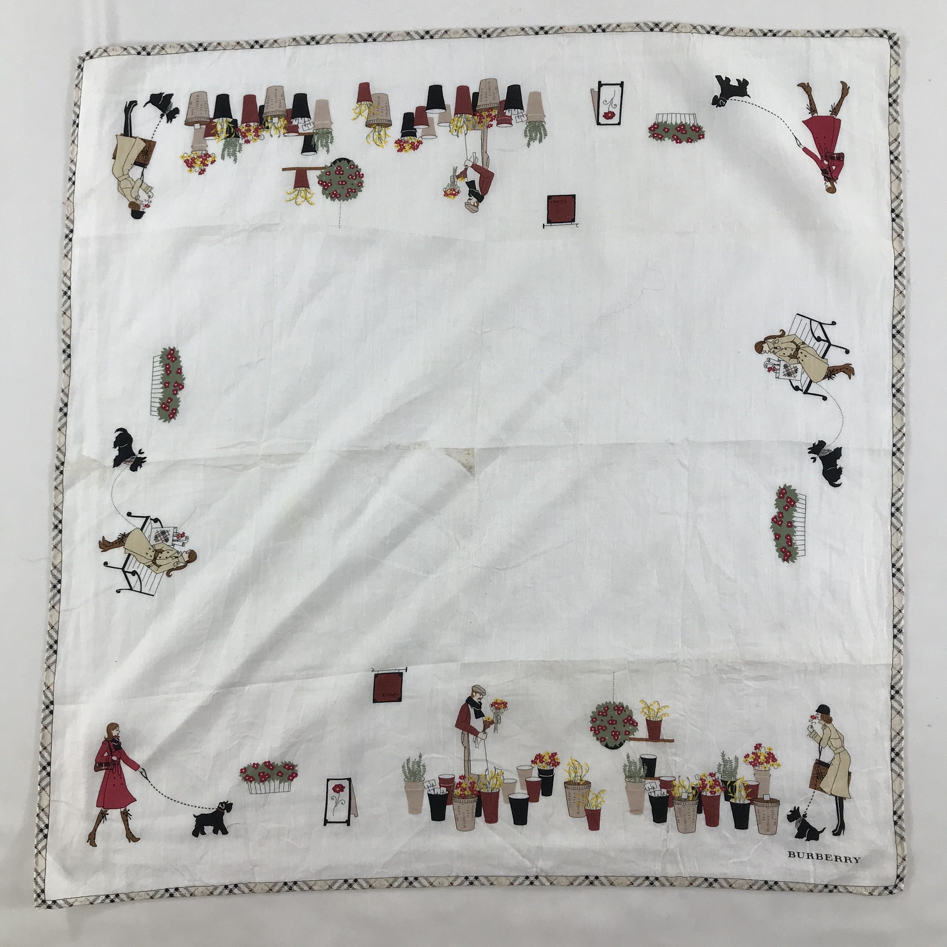Burberry × Vintage Burberry Bandana / Handkerchief / Neckerchief - S1596 Size ONE SIZE - 1 Thumbnail