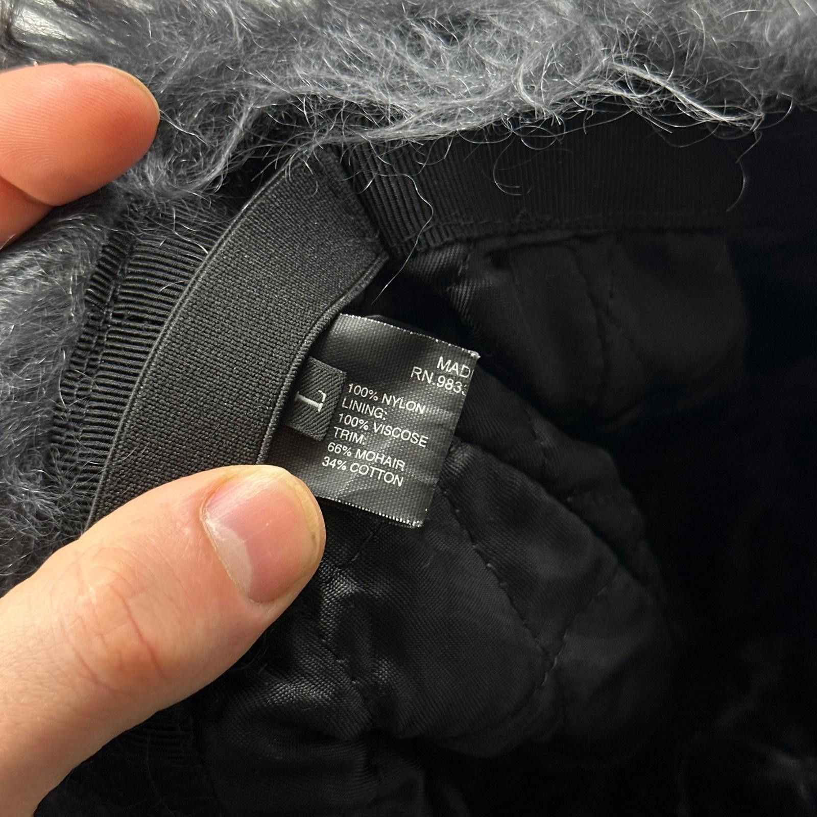 Prada Prada Milano FW19 Mohair Triangle Logo Nylon Trapper Hat S/M Size ONE SIZE - 10 Thumbnail