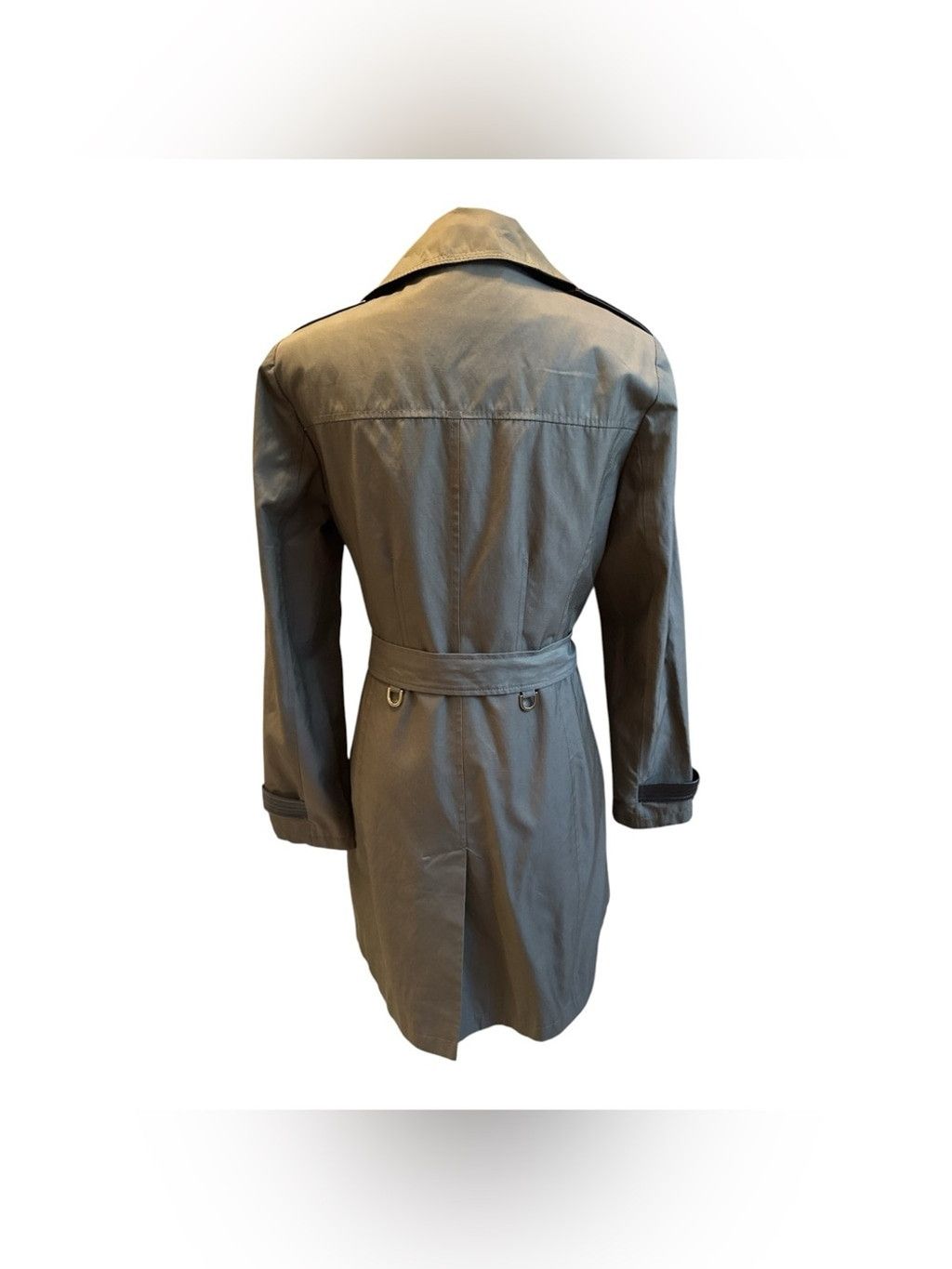 Unknown London Via Spiga Asymmetrical Zip Trench Coat in Olive Green- Mediu Size M / US 6-8 / IT 42-44 - 3 Thumbnail