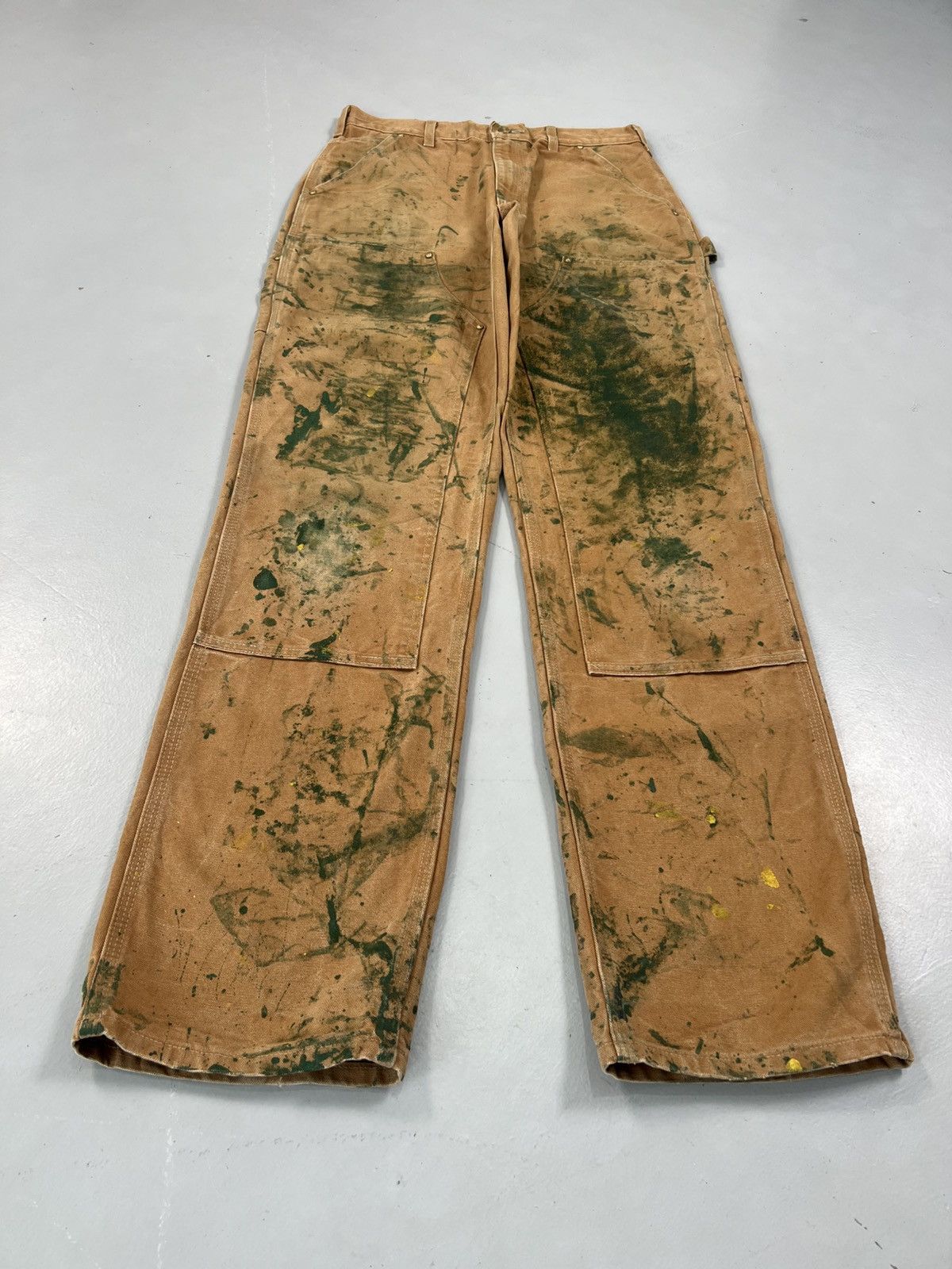 Carhartt Vintage carhartt B01 BRN painted double knee workwear Size US 30 / EU 46 - 1 Thumbnail