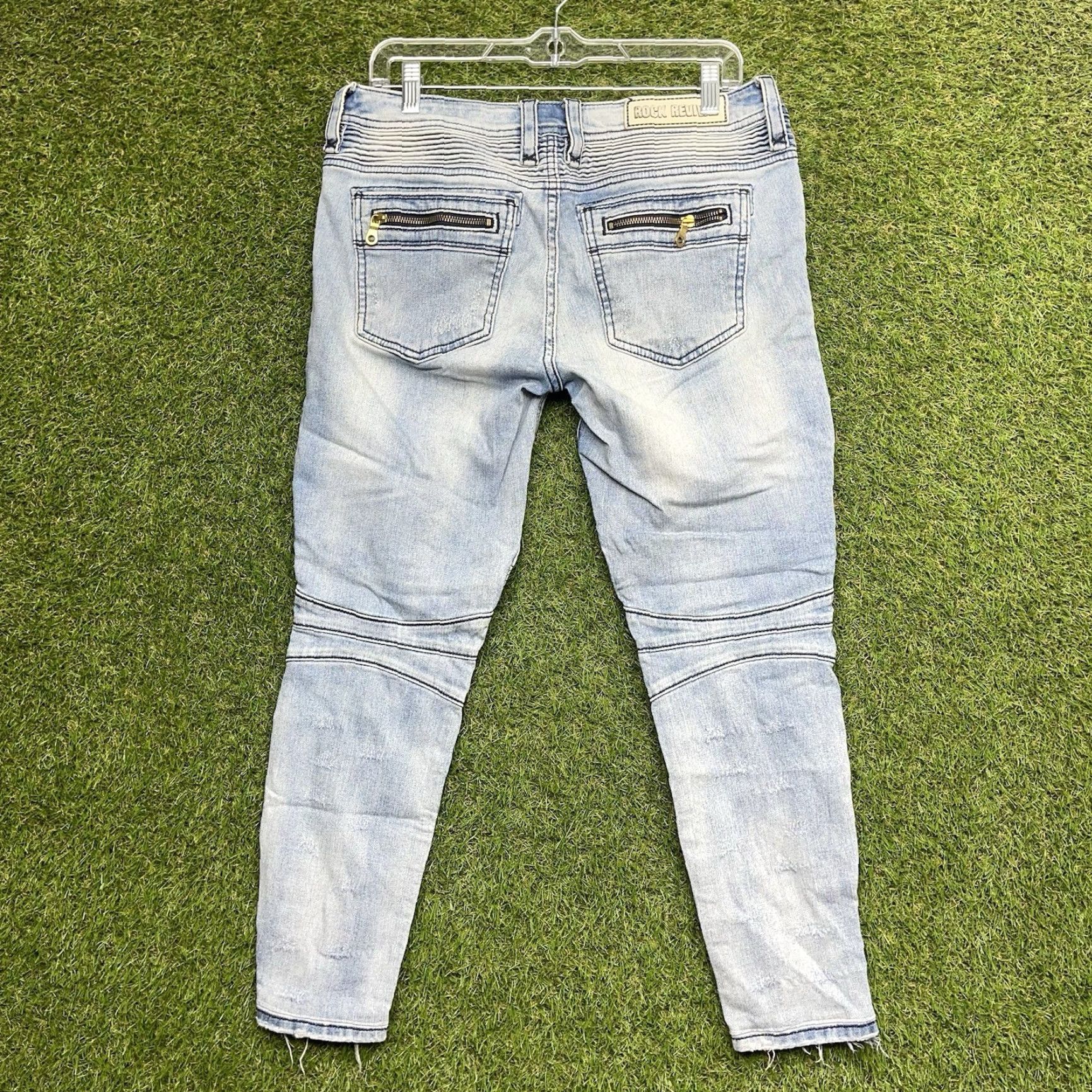Vintage VINTAGE Rock Revival Jeans Womens 30 Blue Skinny Distressed 5-Pocket Denim Rock Rise Mid Mens Womens Size 30" / US 8 / IT 44 - 2 Thumbnail