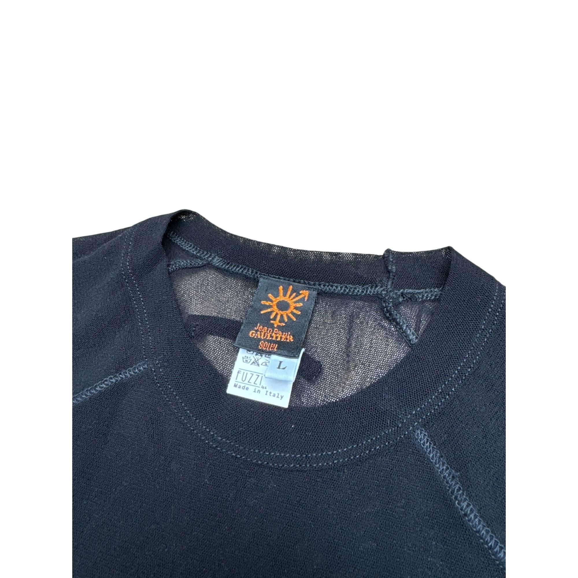 Jean Paul Gaultier Vintage Black Mesh Longsleeves Size US L / EU 52-54 / 3 - 3 Thumbnail
