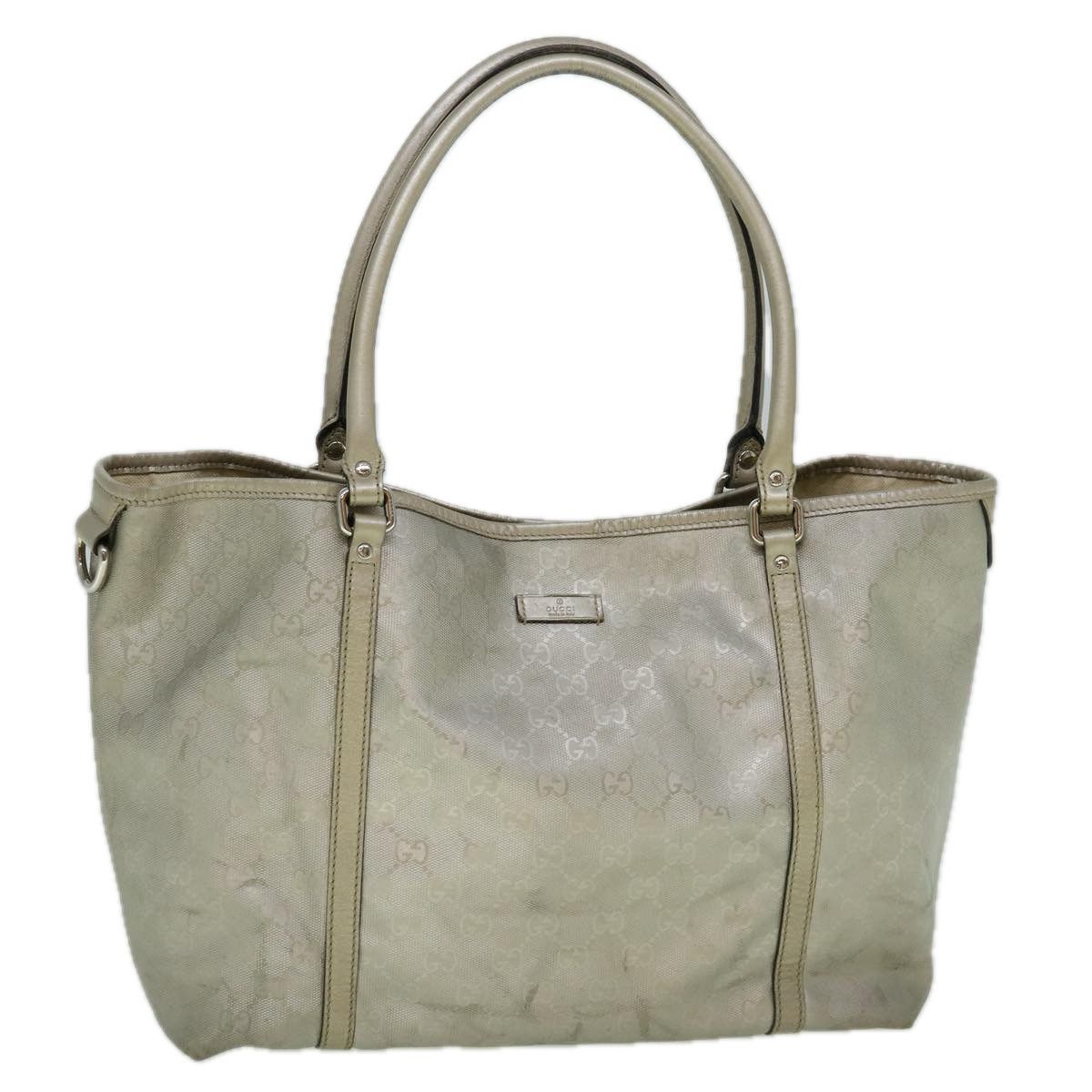 image of Gucci GG Implement Canvas Tote Bag Silver 197953 Auth 60394, Women's