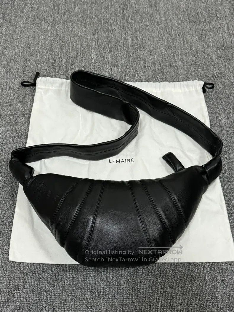 Lemaire LEMAIRE Small Black Lamb Leather Horn Bag Size ONE SIZE - 1 Thumbnail