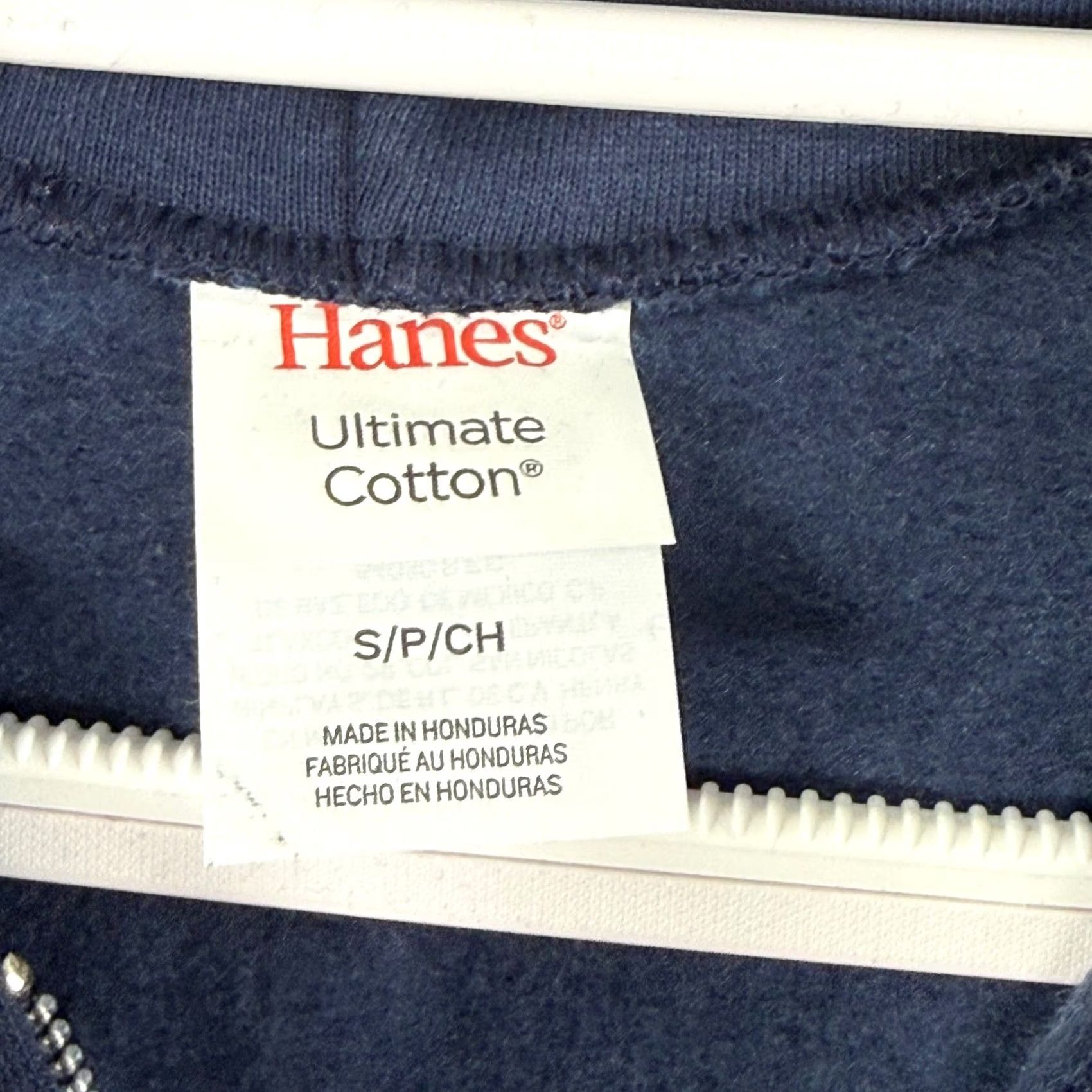 Hanes Hanes Mens S Zip Hoodie Navy Blue Ultimate Cotton Heavyweight Fleece Basics Size US S / EU 44-46 / 1 - 6 Thumbnail