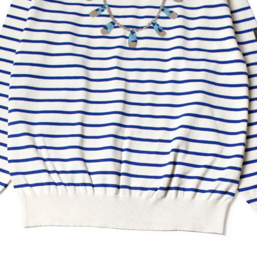 Kapital Paneled Border Knit Boat Neck Sweater Size US XXL / EU 58 / 5 - 7 Thumbnail