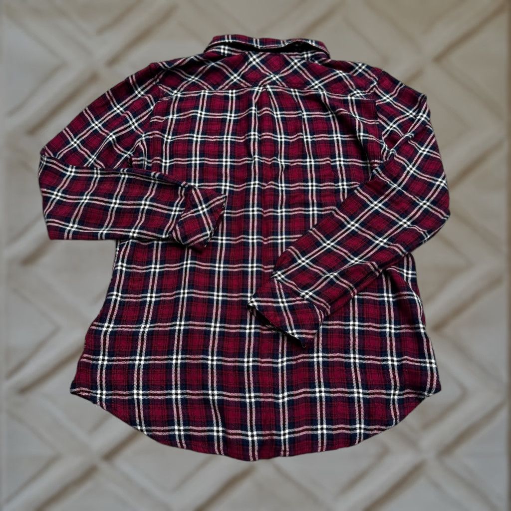 Rails Rails Button-Up Shirt Womens Medium Red Blue Plaid Rayon Long Sleeve Top Size M / US 6-8 / IT 42-44 - 1 Thumbnail