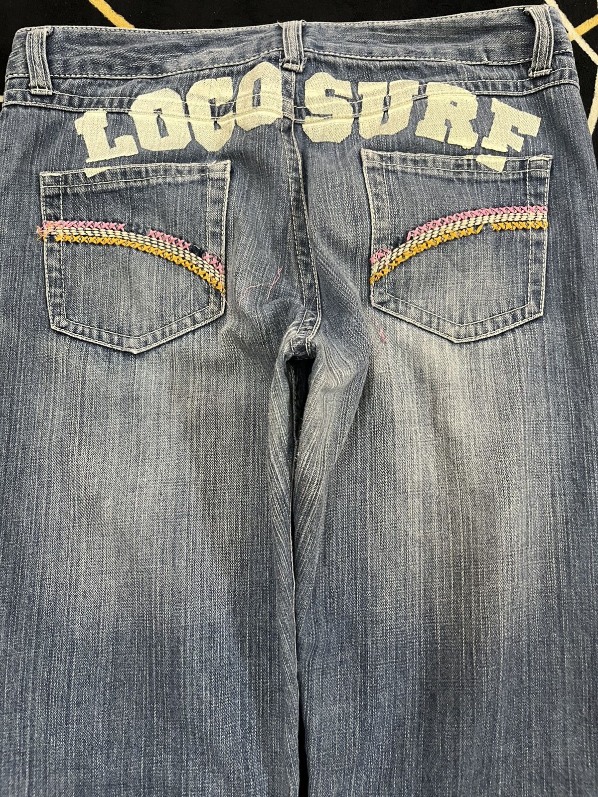 Beauty Beast Vintage Loco Surf Big Logo Imprinted Denim Size US 33 - 10 Thumbnail