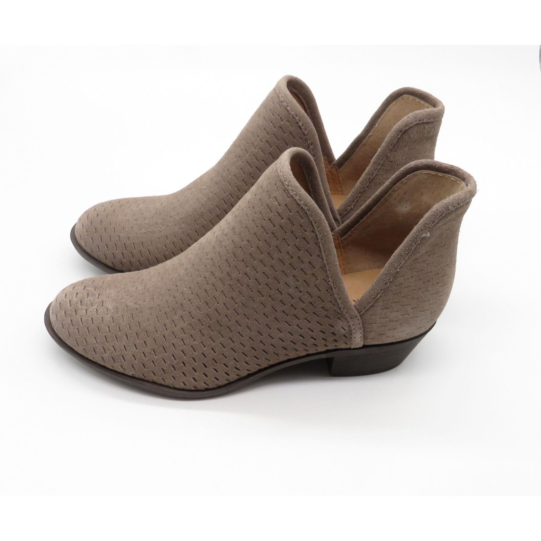 Lucky Brand Lucky Brand Taupe Perforated Suede Ankle Booties Womens Shoe Size US 6 / IT 36 - 5 Thumbnail