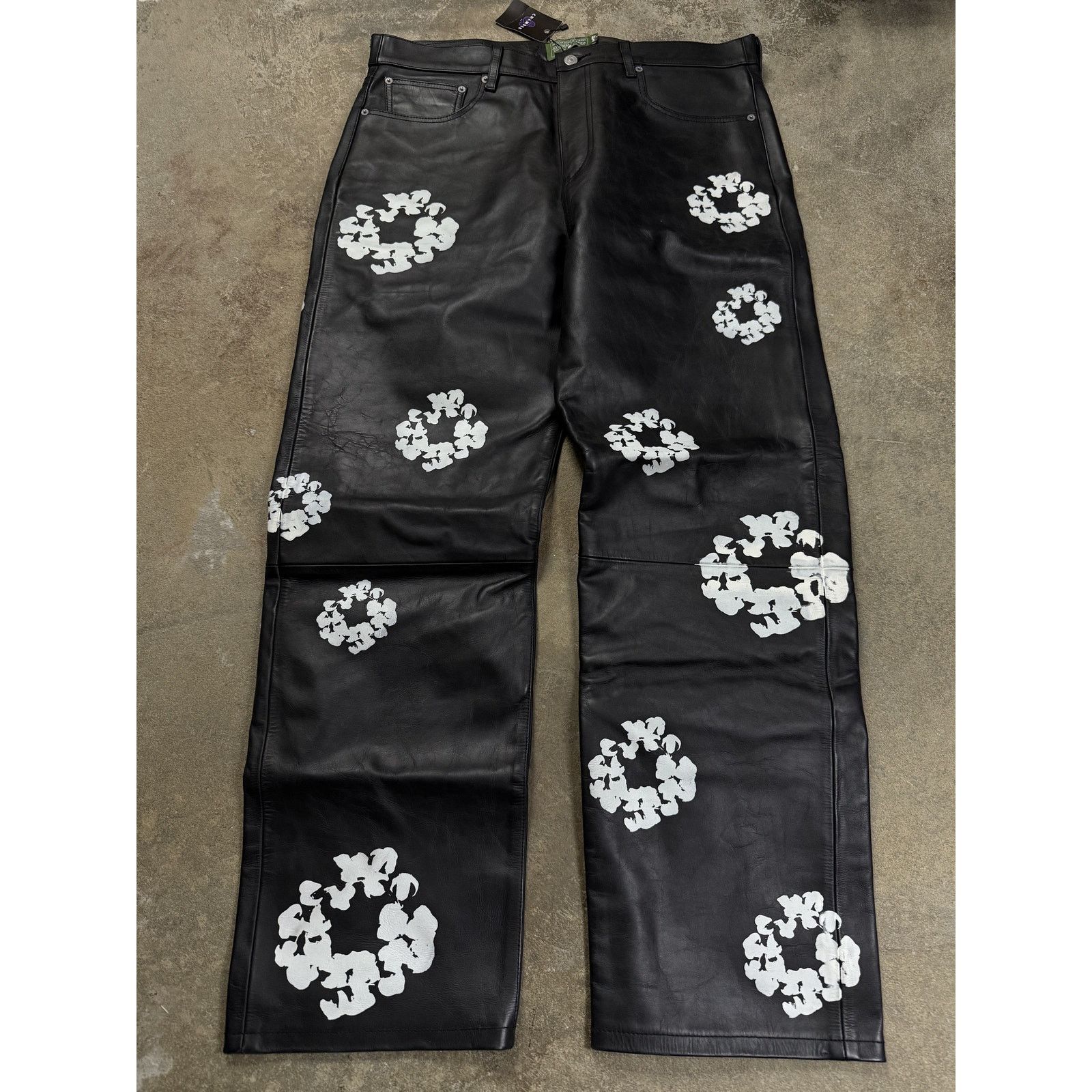 DENIM TEARS Denim Tears Leather Jeans Black Used 38 Size US 38 / EU 54 - 1 Thumbnail