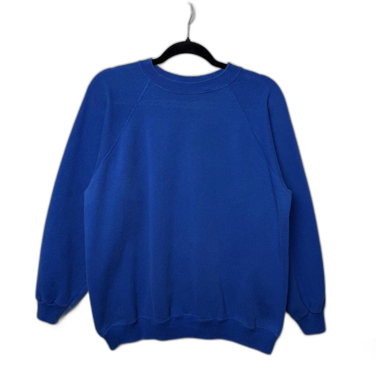 Hanes plain blank sweatshirt, men's size L cotton blue type Vintage Second Hand main image 0