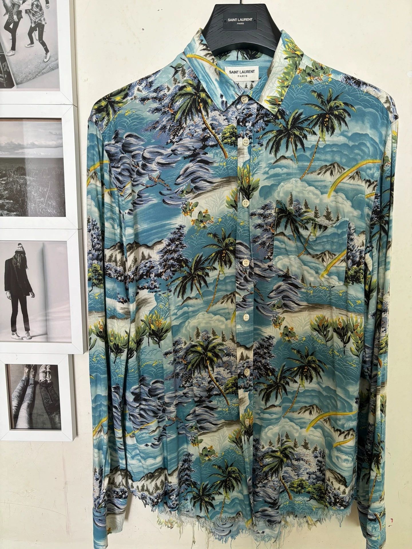 Saint Laurent Paris Saint Laurent Paris Palm Tree Wave Shirt Size US L / EU 52-54 / 3 - 1 Thumbnail