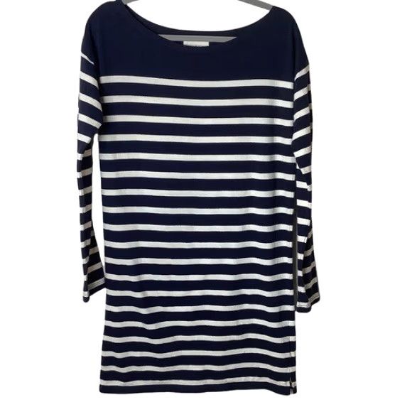Vintage Denim & Supply Ralph Lauren Denim & Supply Long Sleeve T-Shirt Dress Tunic Womens S Navy White Striped Crew Neck Knee Length Casual Modern 100% Cotton Size S / US 4 / IT 40 - 2 Thumbnail