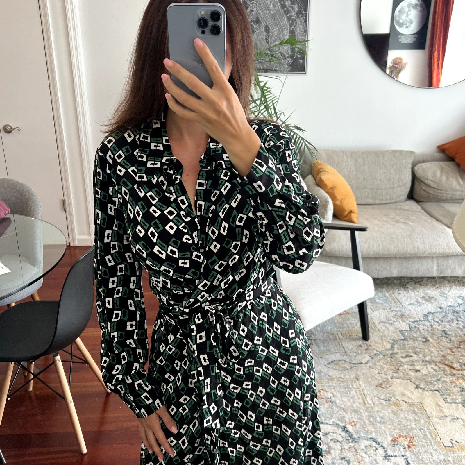 Diane von Furstenberg Diane von Furstenberg Tori Geometric-Print Midi Wrap Dress Size S / US 4 / IT 40 - 2 Thumbnail