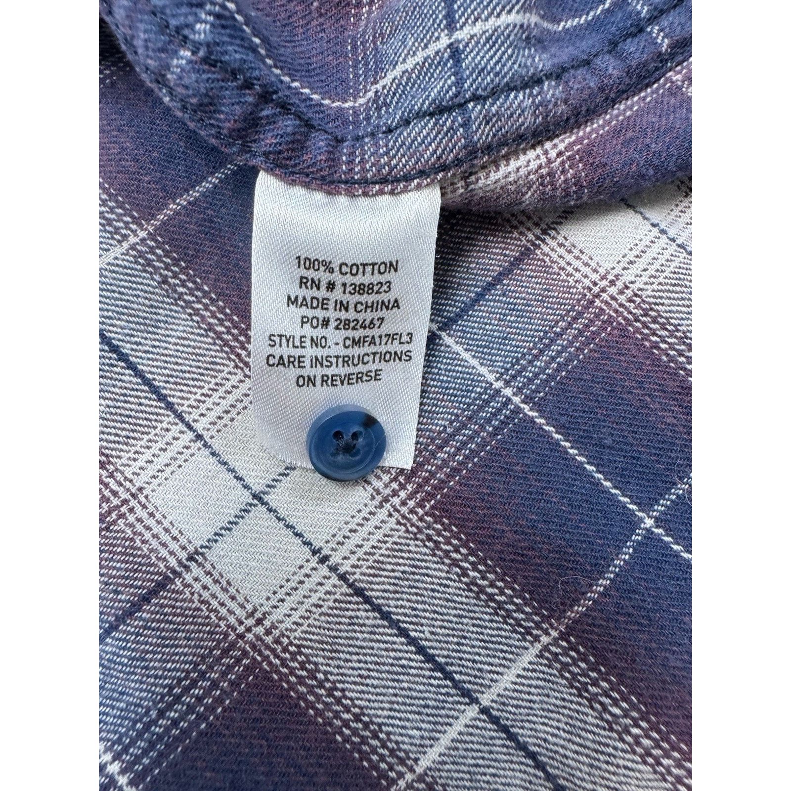 Cody James Cody James Long Sleeve Western Flannel Purple Plaid L Size US L / EU 52-54 / 3 - 9 Thumbnail