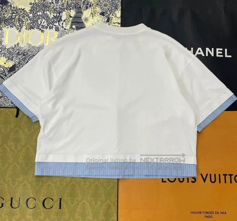 Gucci Gucci White Blue Stripe Short Sleeve T-shirt. Size US XS / EU 42 / 0 - 3 Thumbnail