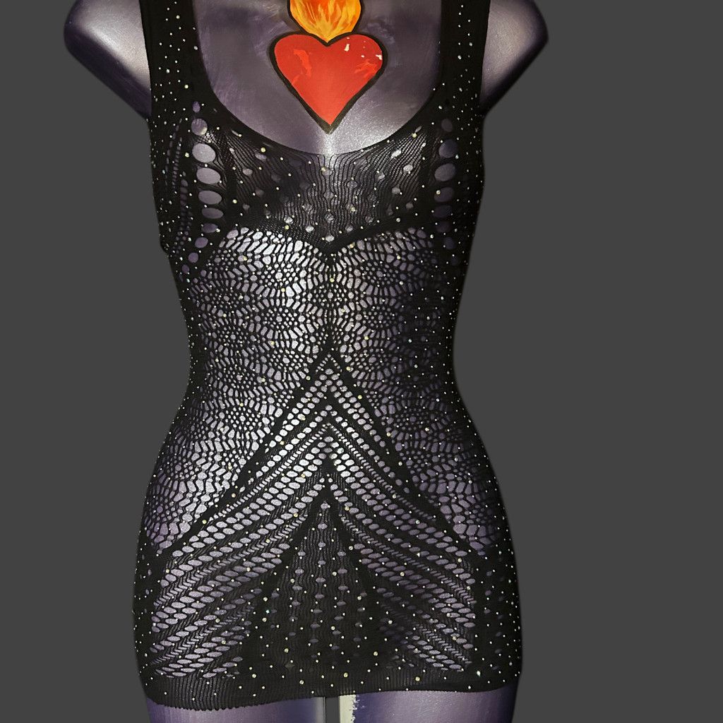 WISDOM Sexy Seamless Mesh Bodycon lingerie Mini Dress Size ONE SIZE - 1 Thumbnail