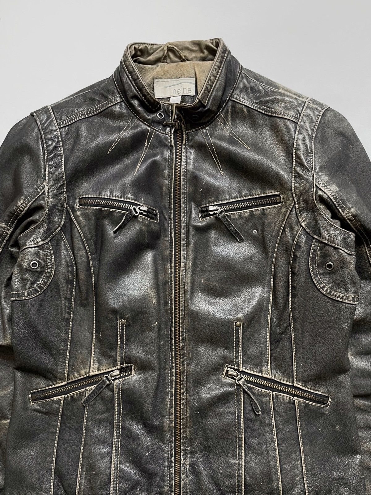 Other Vintage Heine avant-grade leather jacket Y2K Japanese style Size L / US 10 / IT 46 - 3 Thumbnail