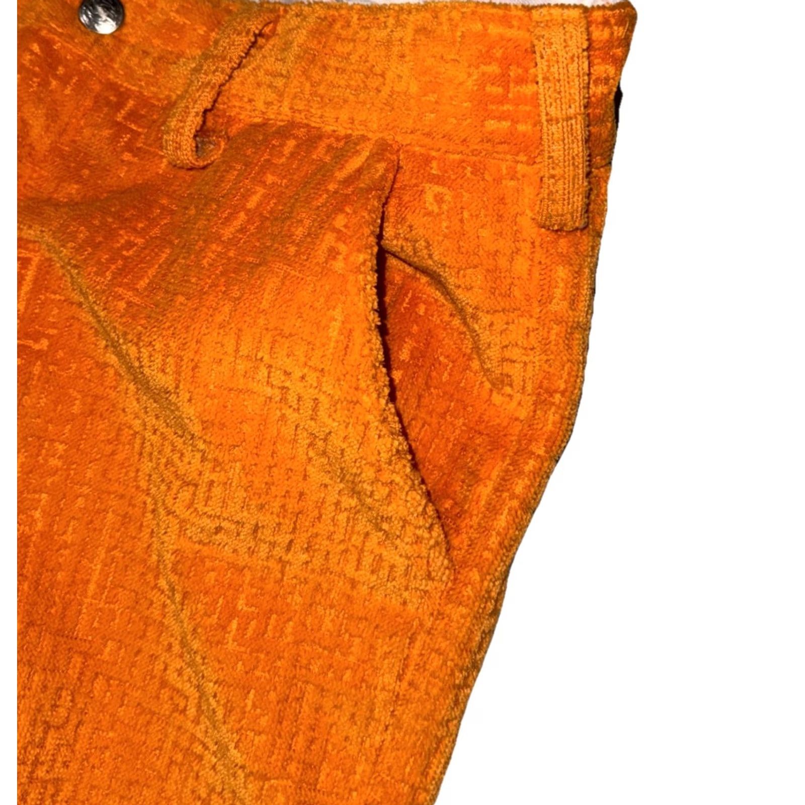 Vintage VINTAGE Aaardvark's Odd Ark Pants Sz 28 Orange Corduroy Flared Bell Bottoms Made In USA Size 28" / US 6 / IT 42 - 3 Thumbnail