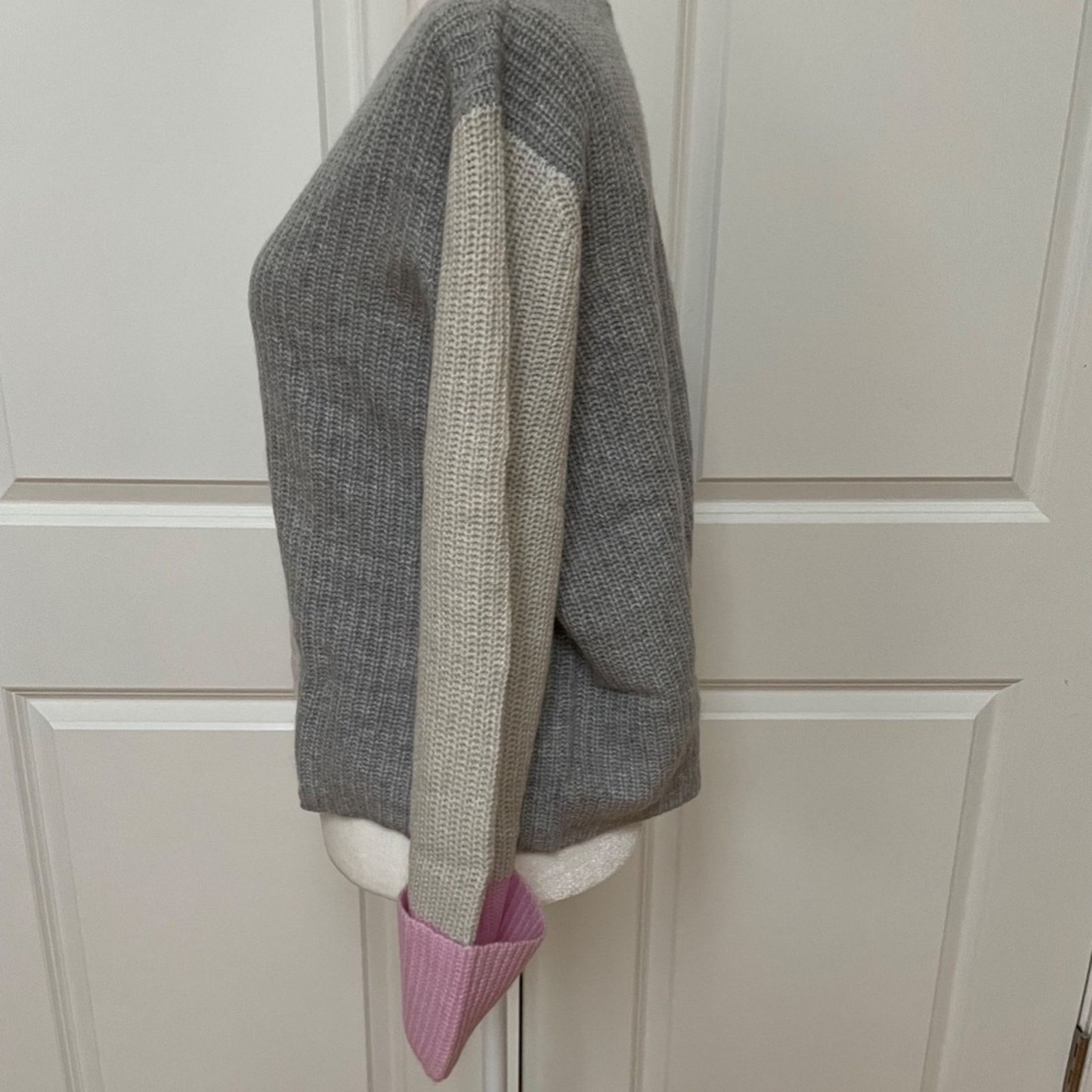 Autumn Cashmere Boxy Color Block Shaker Crew in Sweater from Autumn Cashmere Size XL / US 12-14 / IT 48-50 - 3 Thumbnail