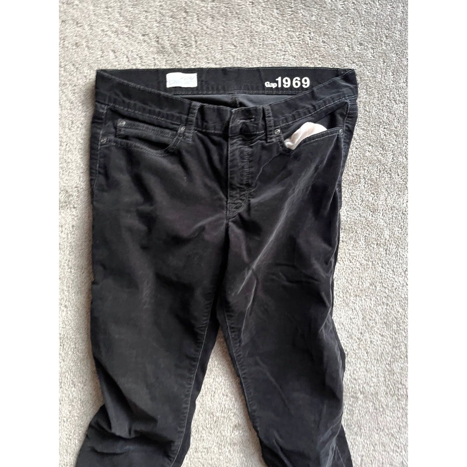 Gap VINTAGE Gap Velvet Legging Jeans Women’s Size 8 / 29" Waist Black Ankle Pants Womens Size 30" / US 8 / IT 44 - 2 Thumbnail