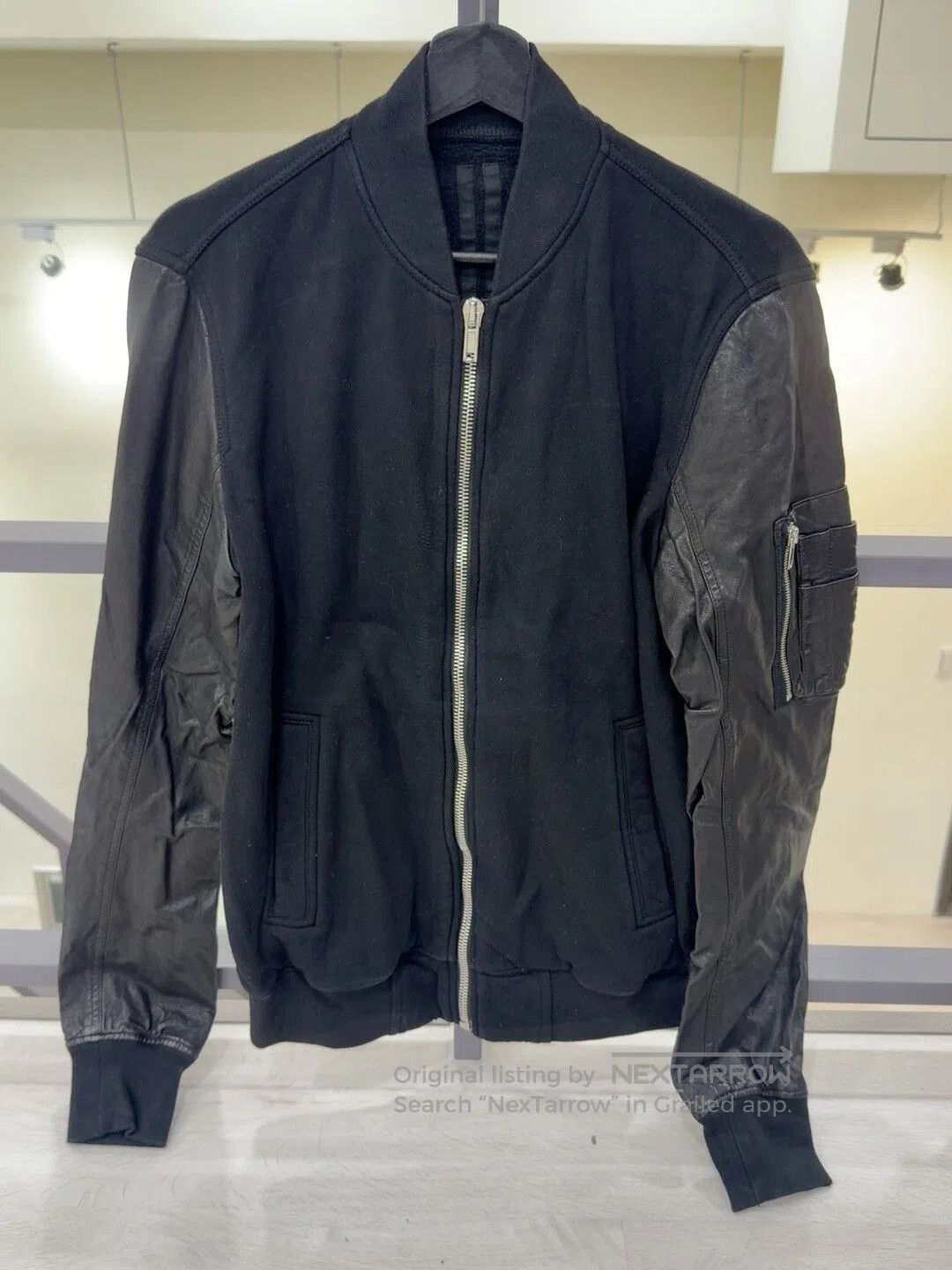 Japanese Brand Men's Black Leather Sleeve Jacket. Size US S / EU 44-46 / 1 - 1 Thumbnail