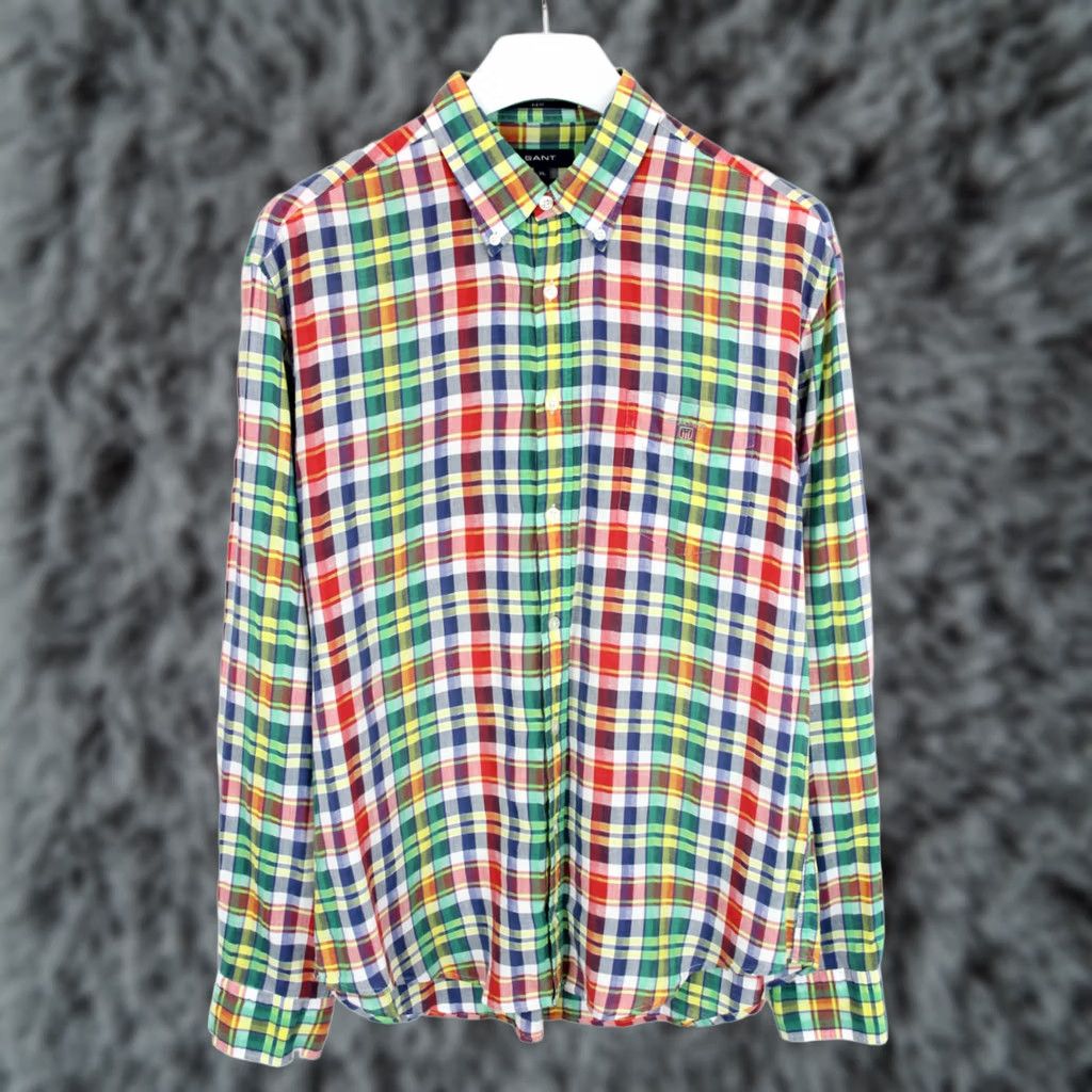 Gant Gant Shirt Men's XL Checked Button Down Handloom Madras E-Z Fit Size US XL / EU 56 / 4 - 1 Thumbnail