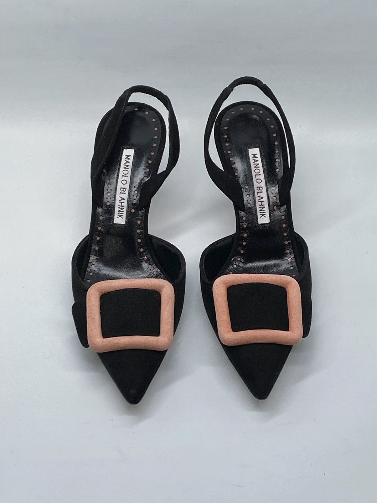 Manolo Blahnik Manolo Blahnik Maysli Suede Buckle Slingback Pumps size 36 Size US 6 / IT 36 - 5 Thumbnail