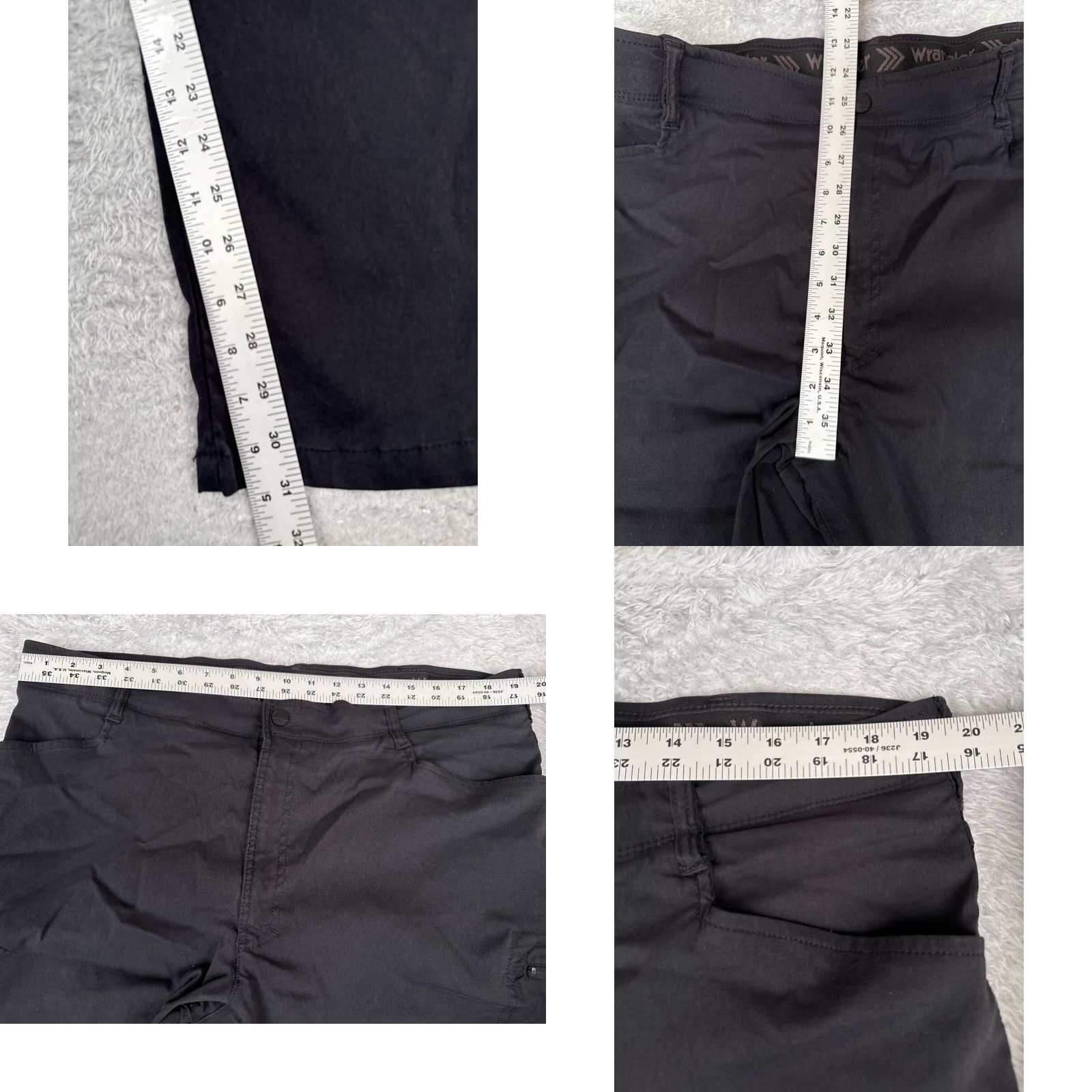 Wrangler Wrangler Pants Mens 40 Black Chino Gusseted Knees Cargo Nylon Hiking Camp 40x32 Size US 40 / EU 56 - 8 Thumbnail