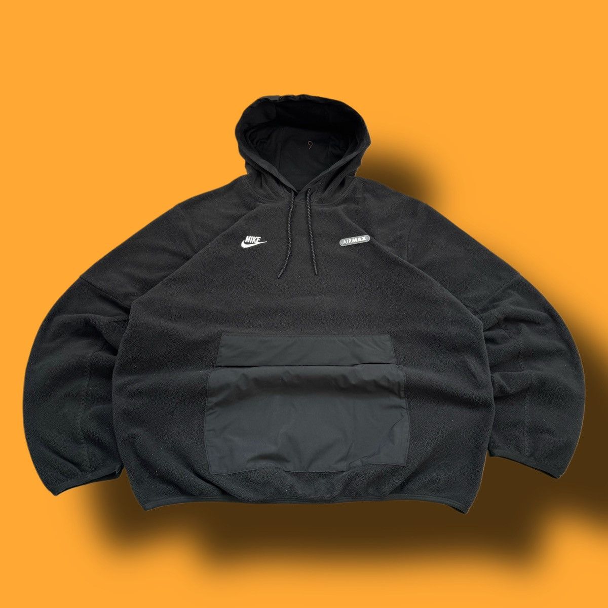 NIKE AIR MAX TEDDY VINTAGE CENTER LOGO OVERSIZE BOXY HOODIE - Main Image