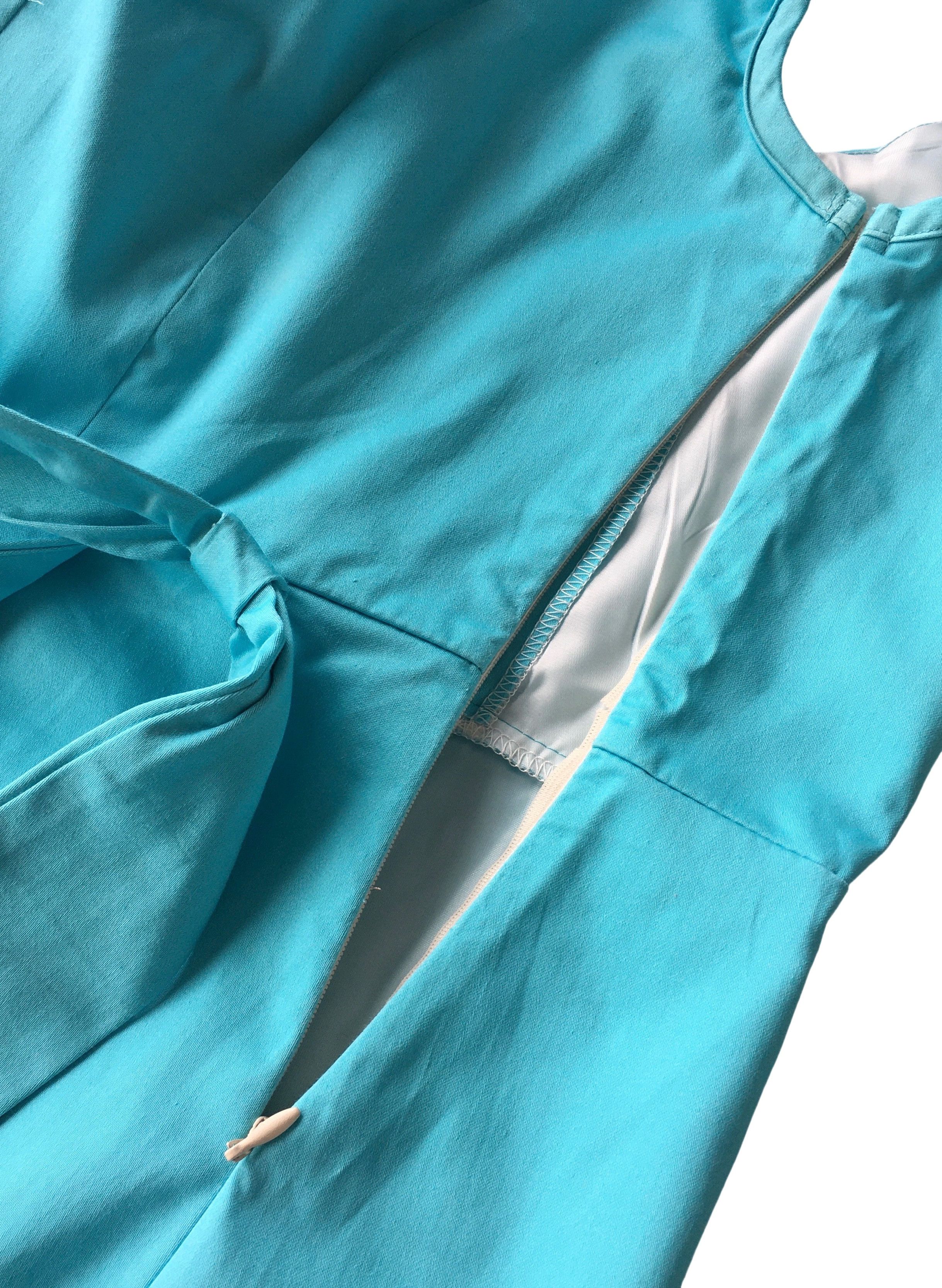 Other Lake Blue Vintage Style Pencil Dress Size XL / US 12-14 / IT 48-50 - 7 Thumbnail