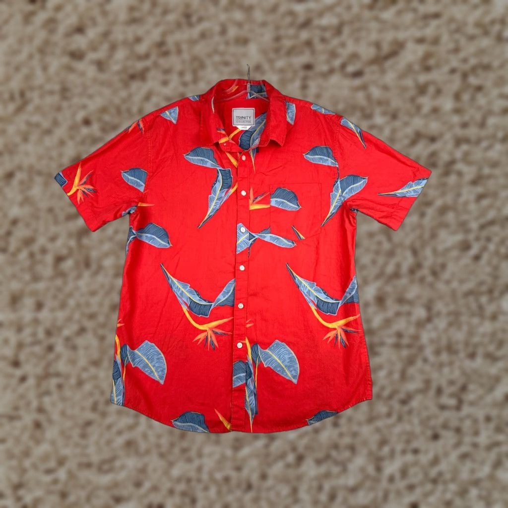 Vintage Molokai Surf Co Hawaiian Shirt Adult Large Blue Floral Cotton Slim Fit Size US L / EU 52-54 / 3 - 1 Thumbnail