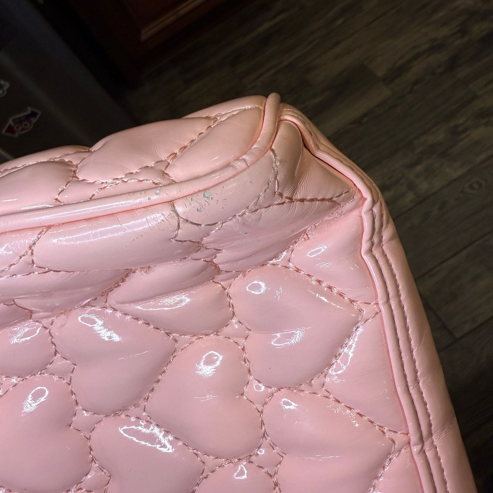 Betsey Johnson Betsey Johnson Pink Quilted Heart Handbag Size ONE SIZE - 11 Thumbnail