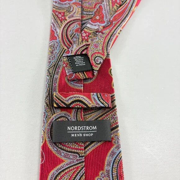 Nordstrom Nordstrom Men's Shop Red / Multi Paisley Men's Tie Size ONE SIZE - 3 Thumbnail