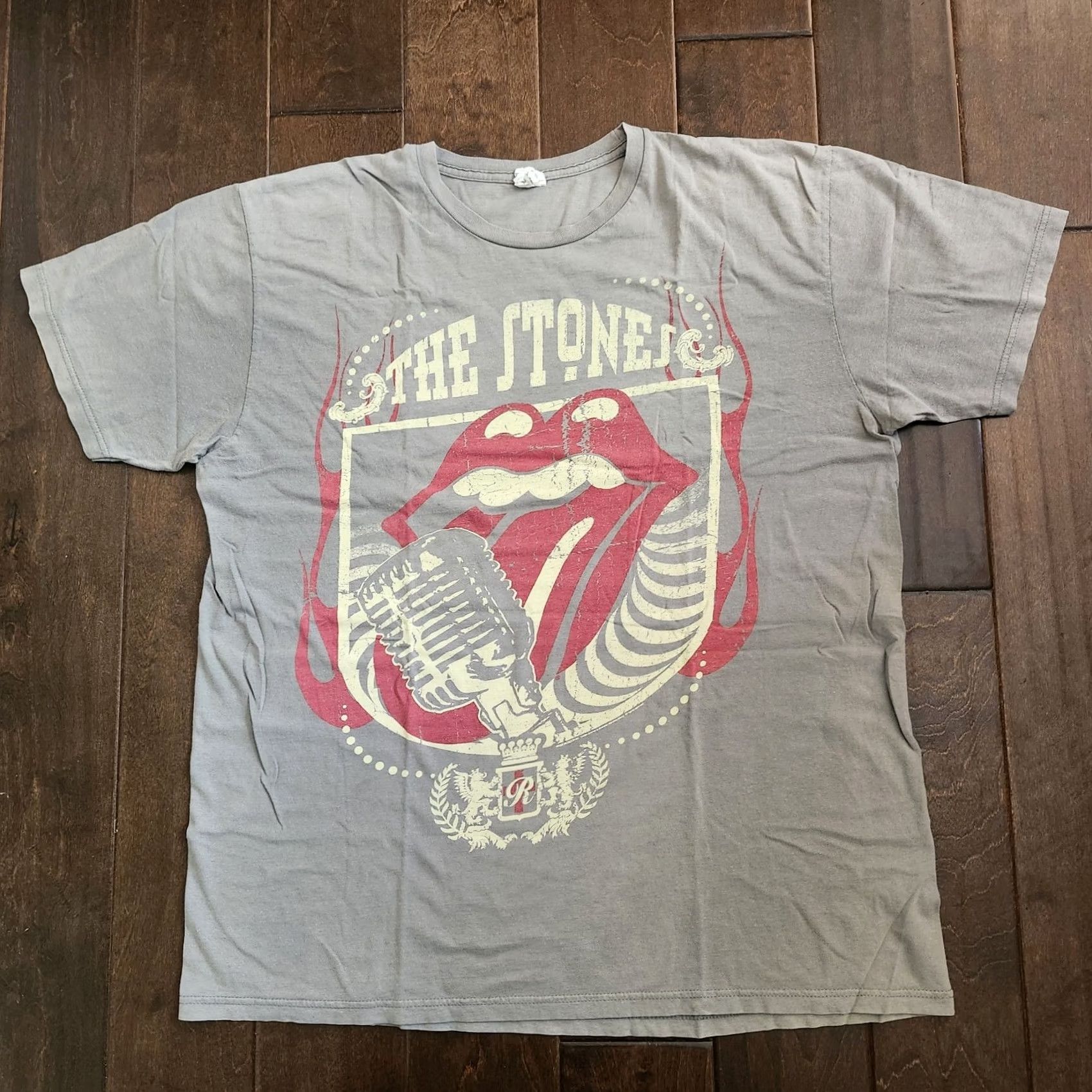 Logo 7 VINTAGE Rolling Stones T Shirt Mens 2X Gray Tongue Logo Graphic Rock Band Tee Size US XXL / EU 58 / 5 - 2 Thumbnail